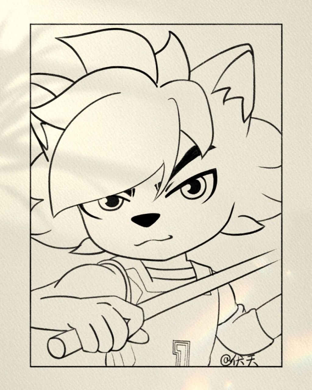 球胜狼简笔画过程‖(74) "我叫球胜狼,不叫小白狼"#球胜狼# #喜羊喜羊