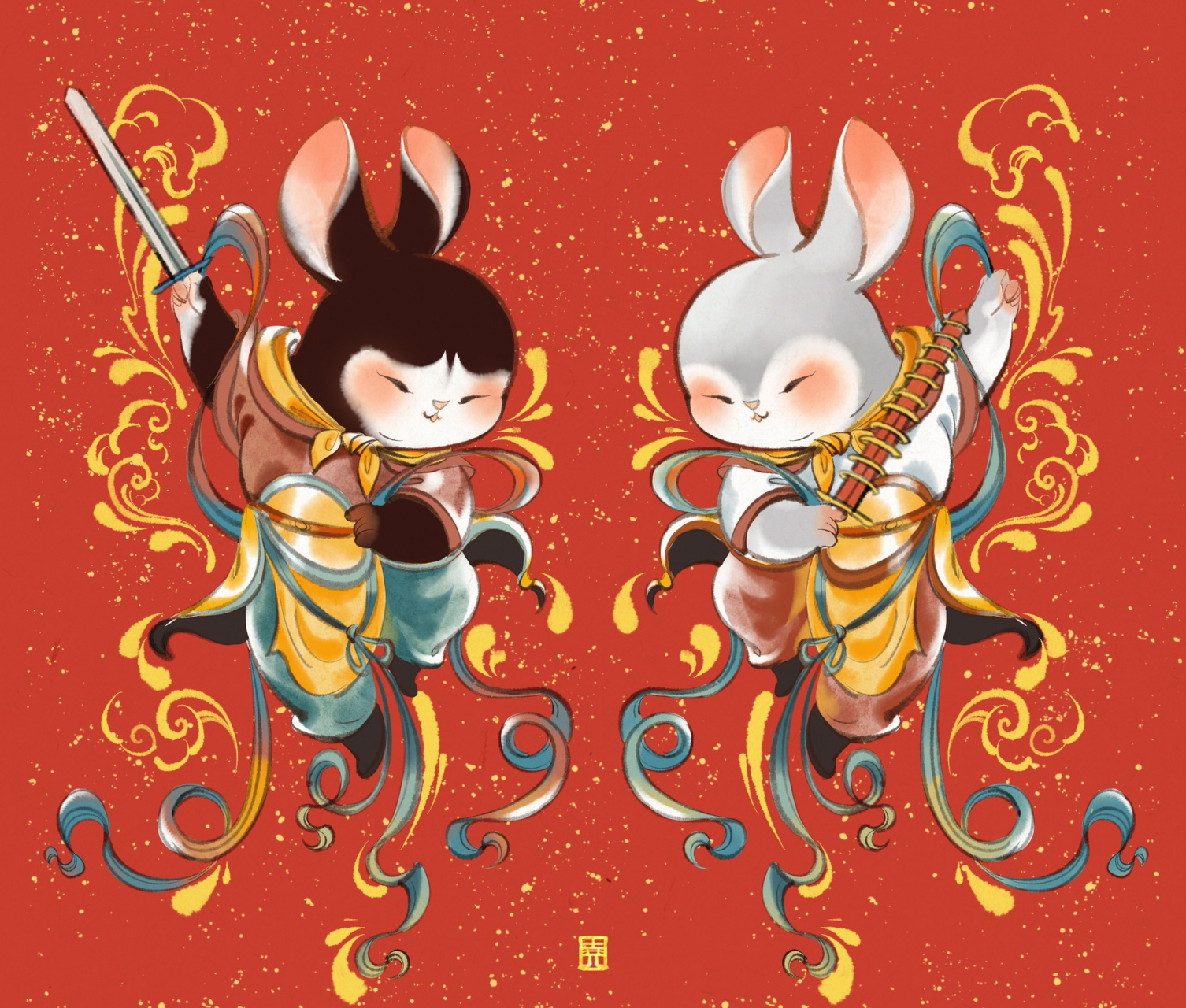 门神到92        一起来画古风兔团练课程正在进行中～～～!99