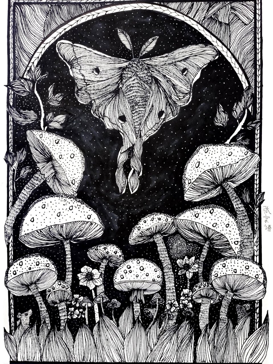 《黑白装饰画》4k画纸 6-9岁 纯线描 儿童绘画 黑白装饰画4开画纸