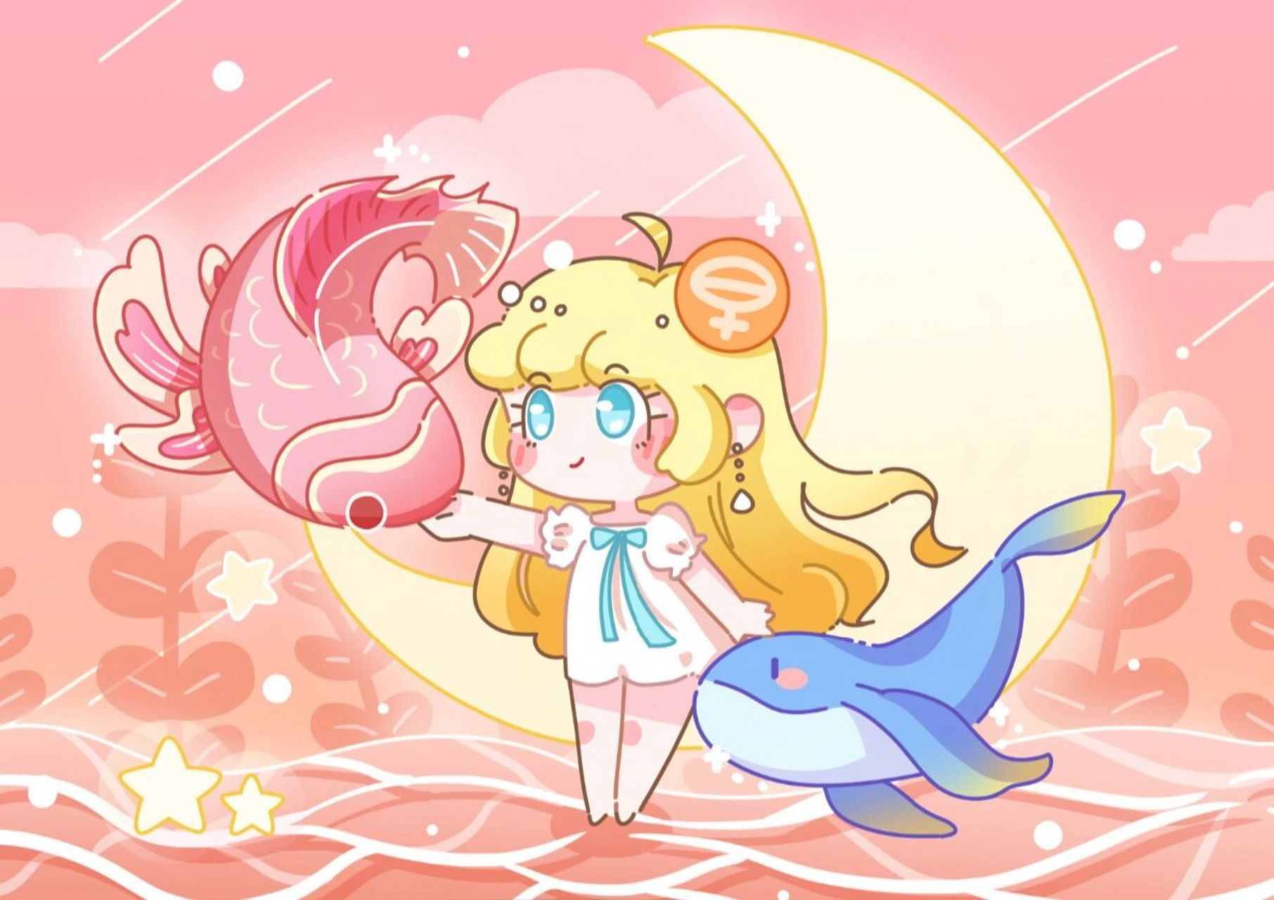 原创插画|十二星座-双鱼座 绘画软件:photoshop