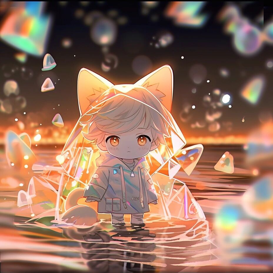 闪闪发光的治愈雨衣头像壁纸 雨夜也能和你一起看星星787878