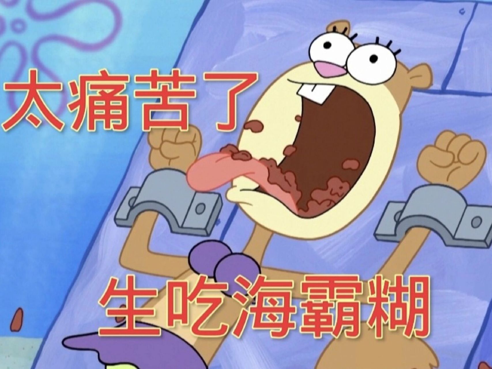 珊迪为了破纪录生吃海霸糊