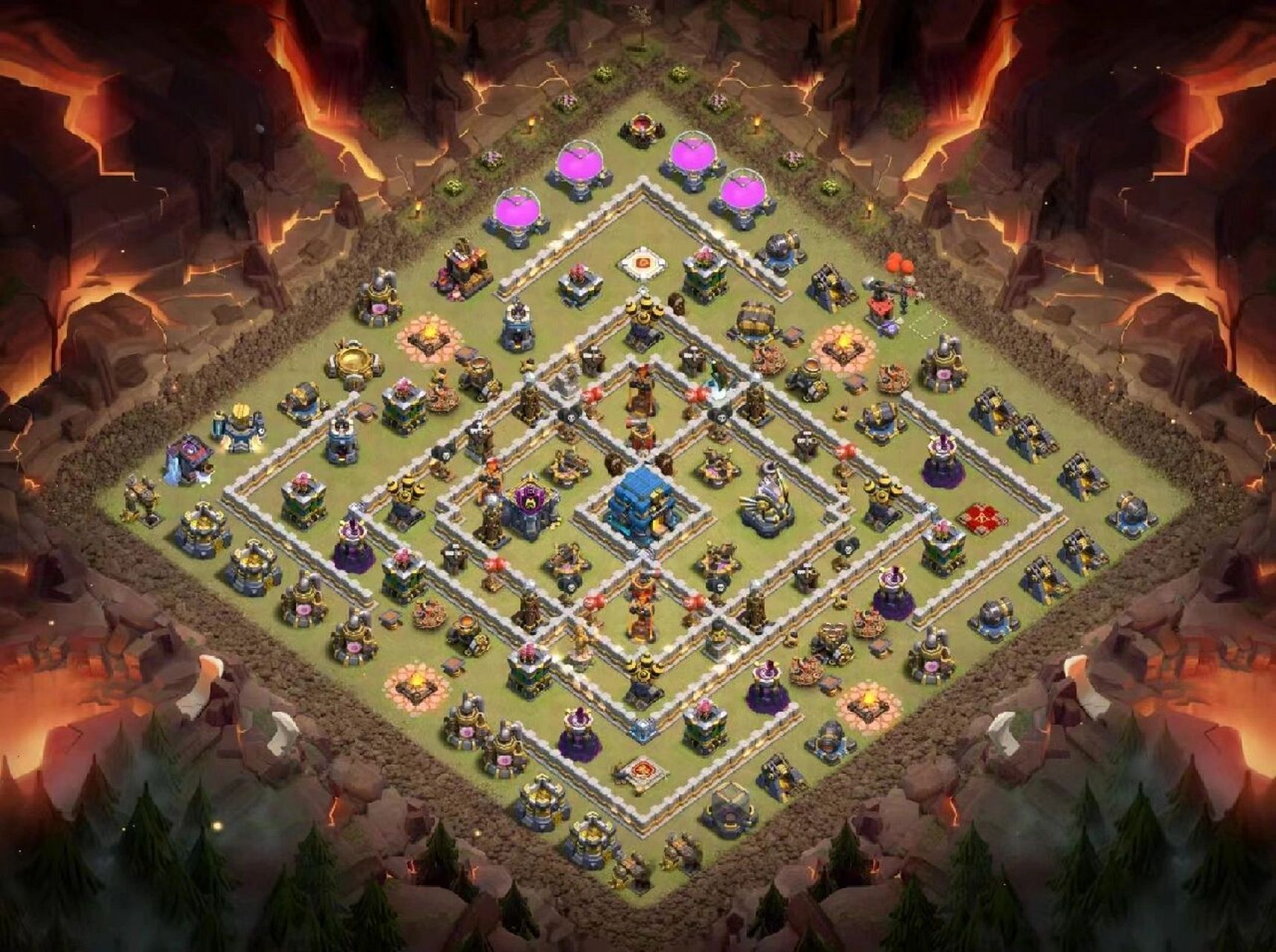 部落冲突12本部落战阵型附链街 分享一个部落冲突12本部落战阵型,有链