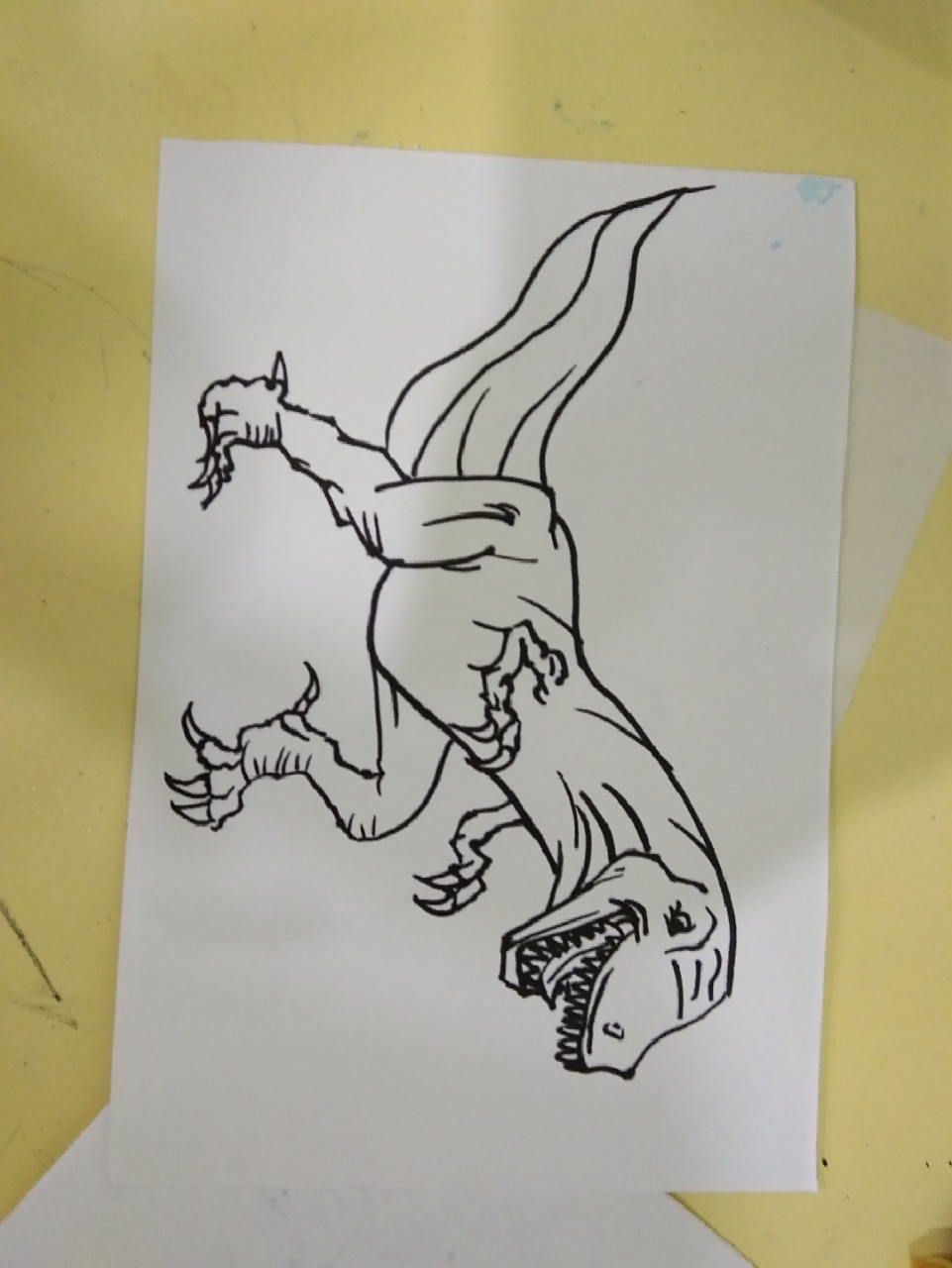 霸王龙简笔画 你的霸王龙是什么颜色呀,来动手画一画,把你的上色后