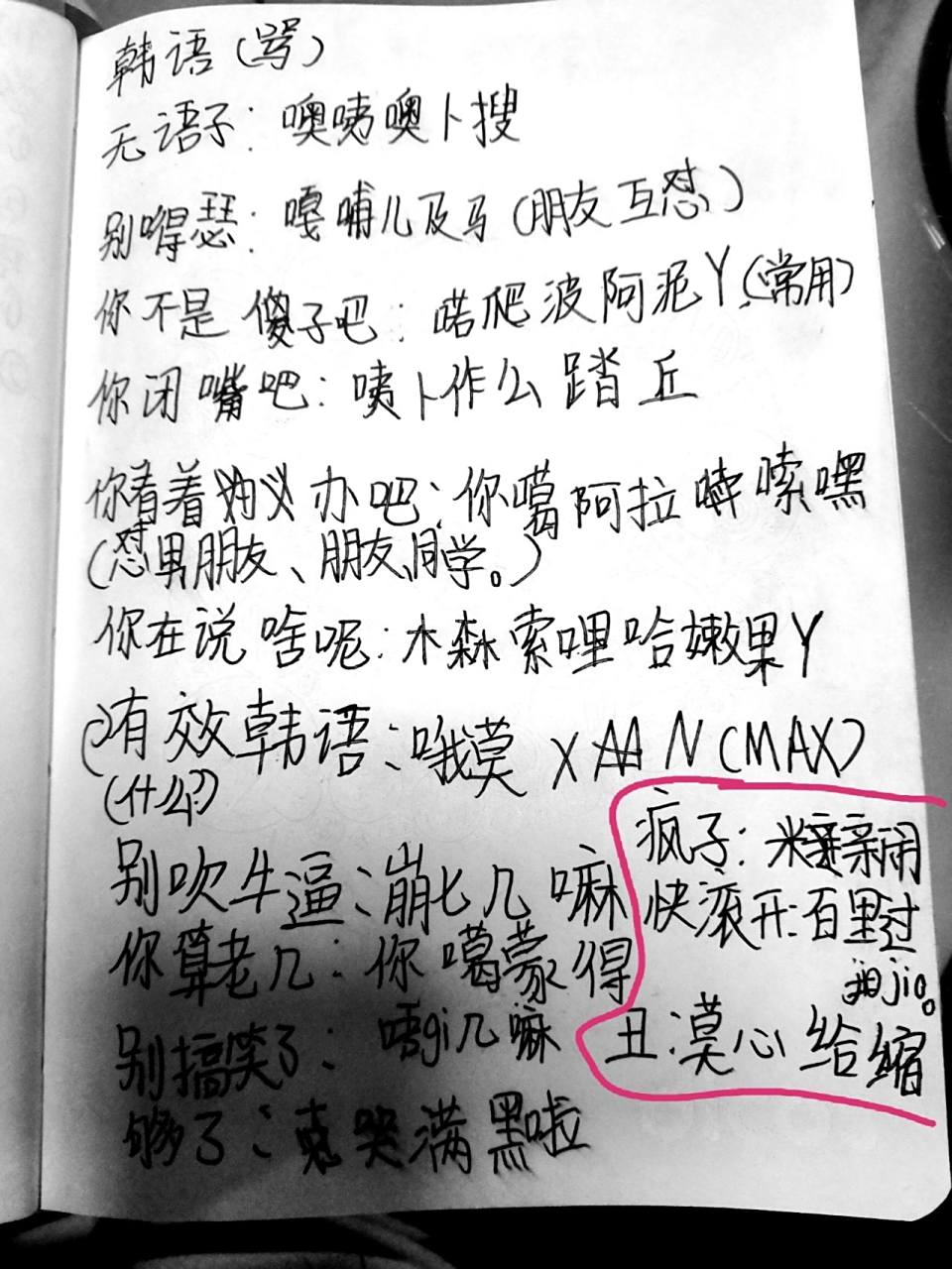 韩语骂人系列 拿好你的小本本做笔记啦