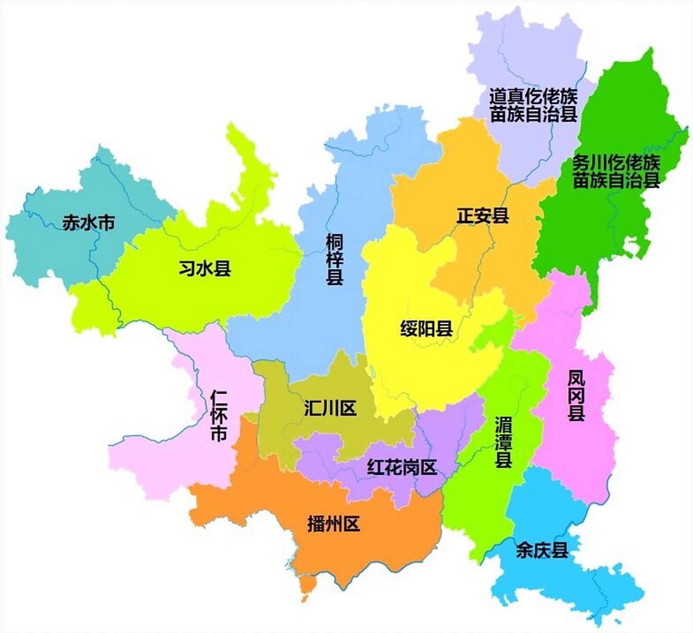 遵义行政区划 遵义市,贵州省辖地级市,总面积为30762平方公里,常住