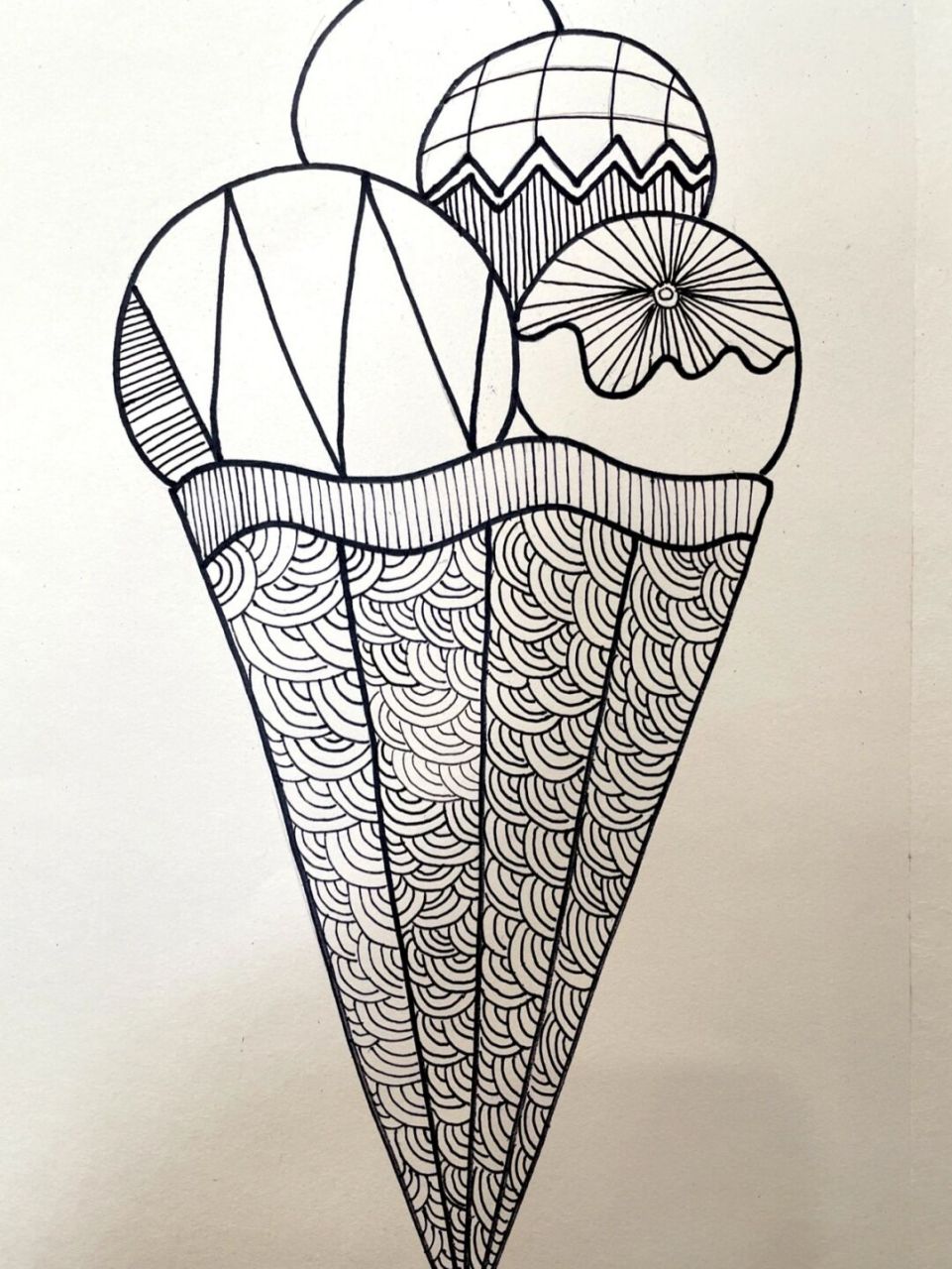 儿童画线描冰淇淋90 冰淇淋线描90 适合年龄5