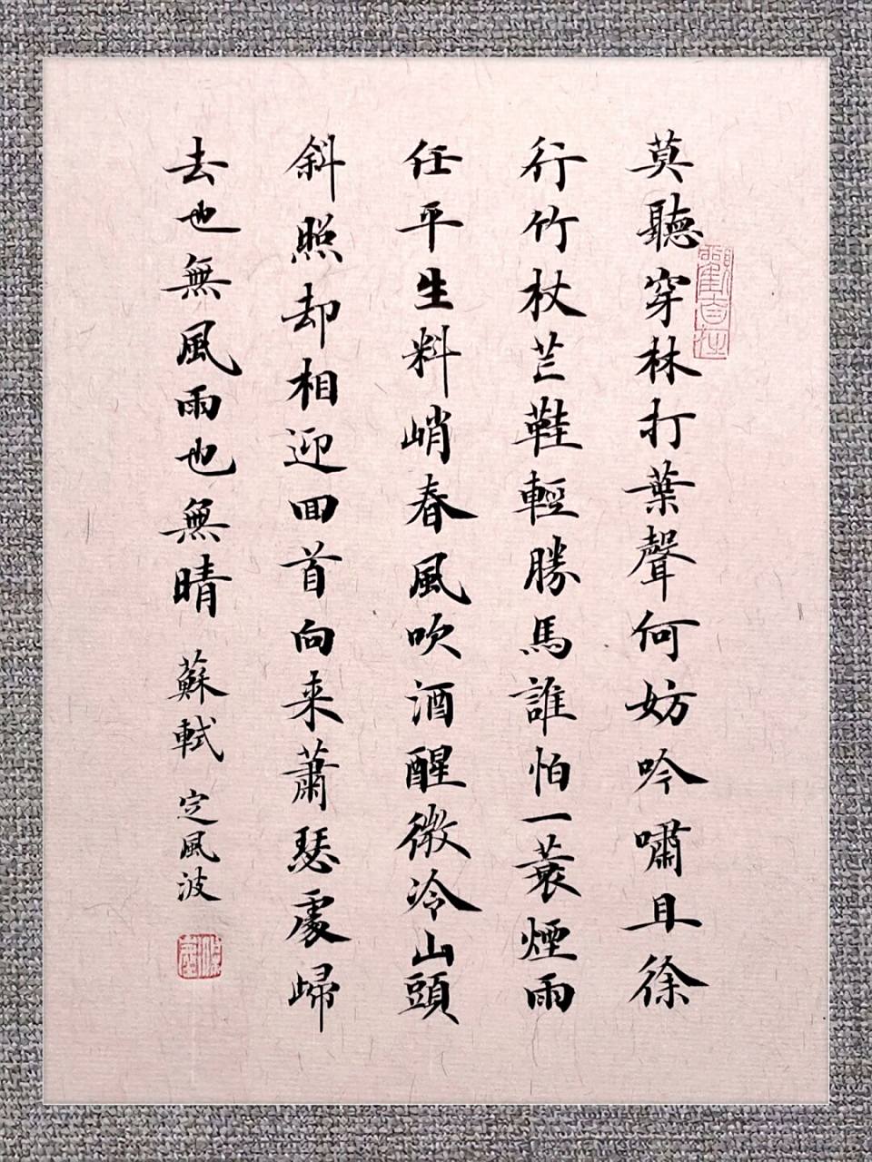 回首向来萧瑟处,归去,也无风雨也无晴. #小楷# #惊艳千年的古诗