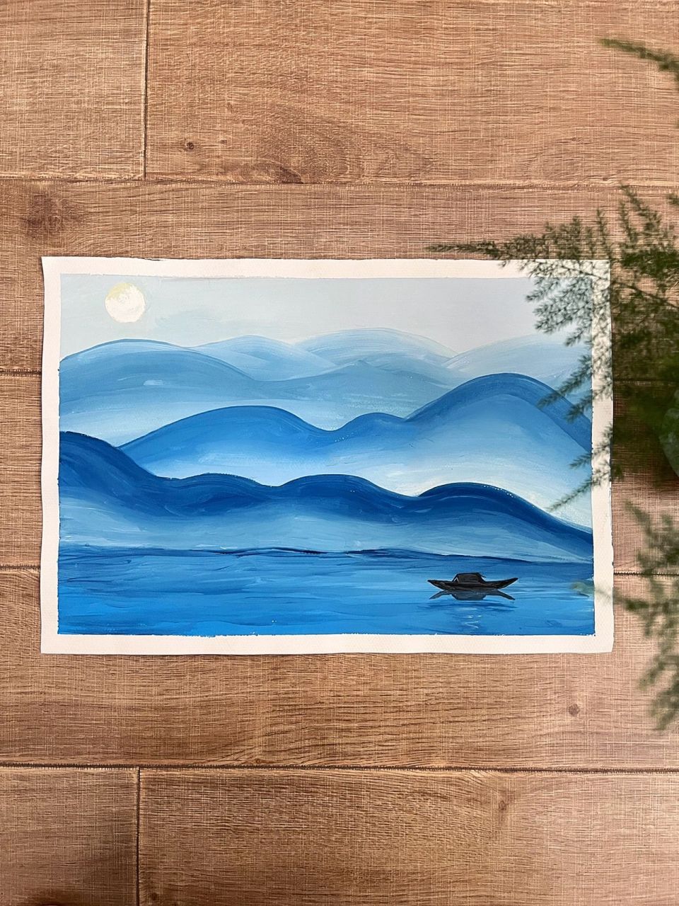 水粉|烟雨行舟一张画学会渐变技巧(附过程) 今天给大家带来一副我本人