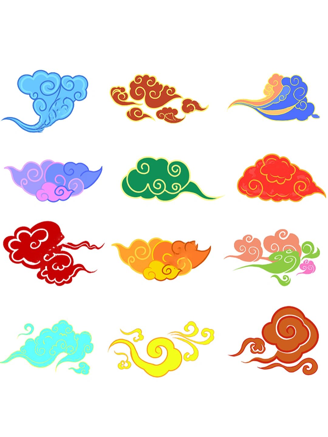 95今天就让我给大家分享一期彩色祥云7815素材