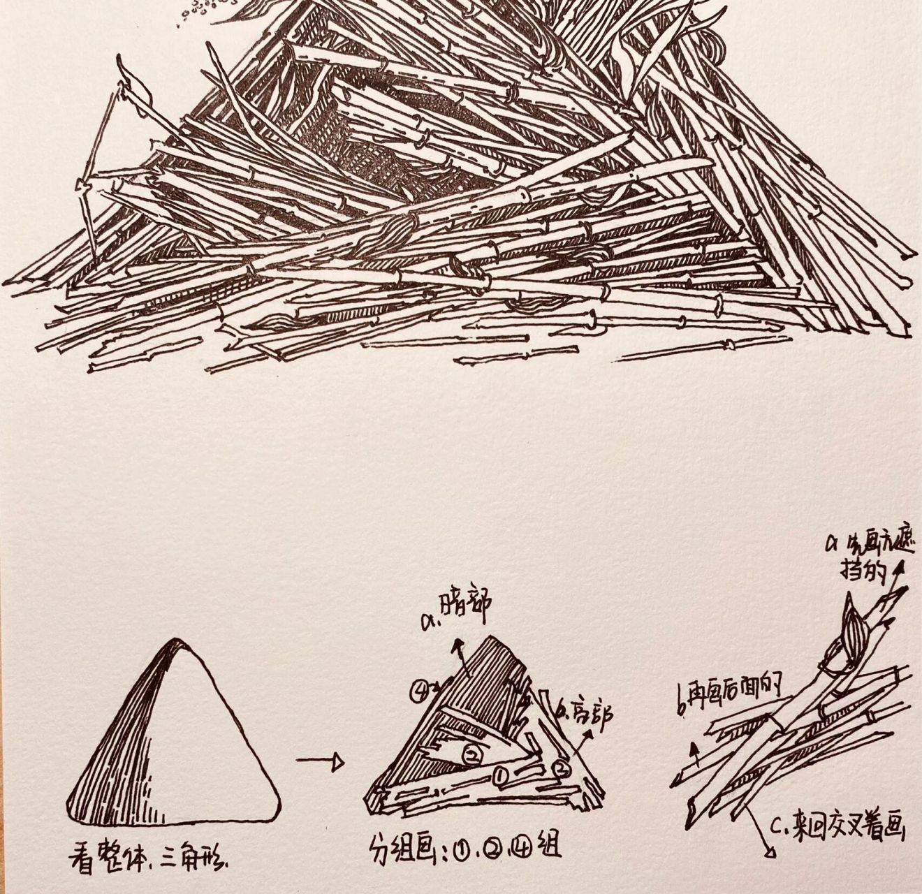 素描草堆图片