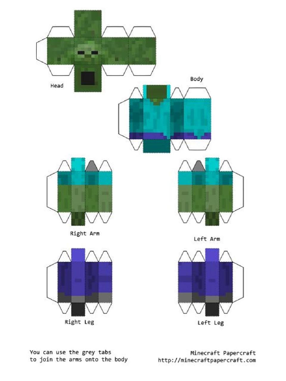 我的世界僵尸纸模图片 记着点赞加关注91下次更新不会慢