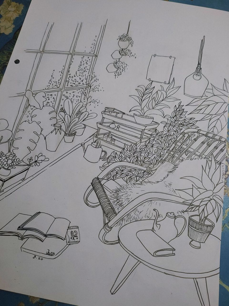 马克笔室内装饰画线稿(客厅) #马克笔手绘# #客厅装饰画# #装饰画