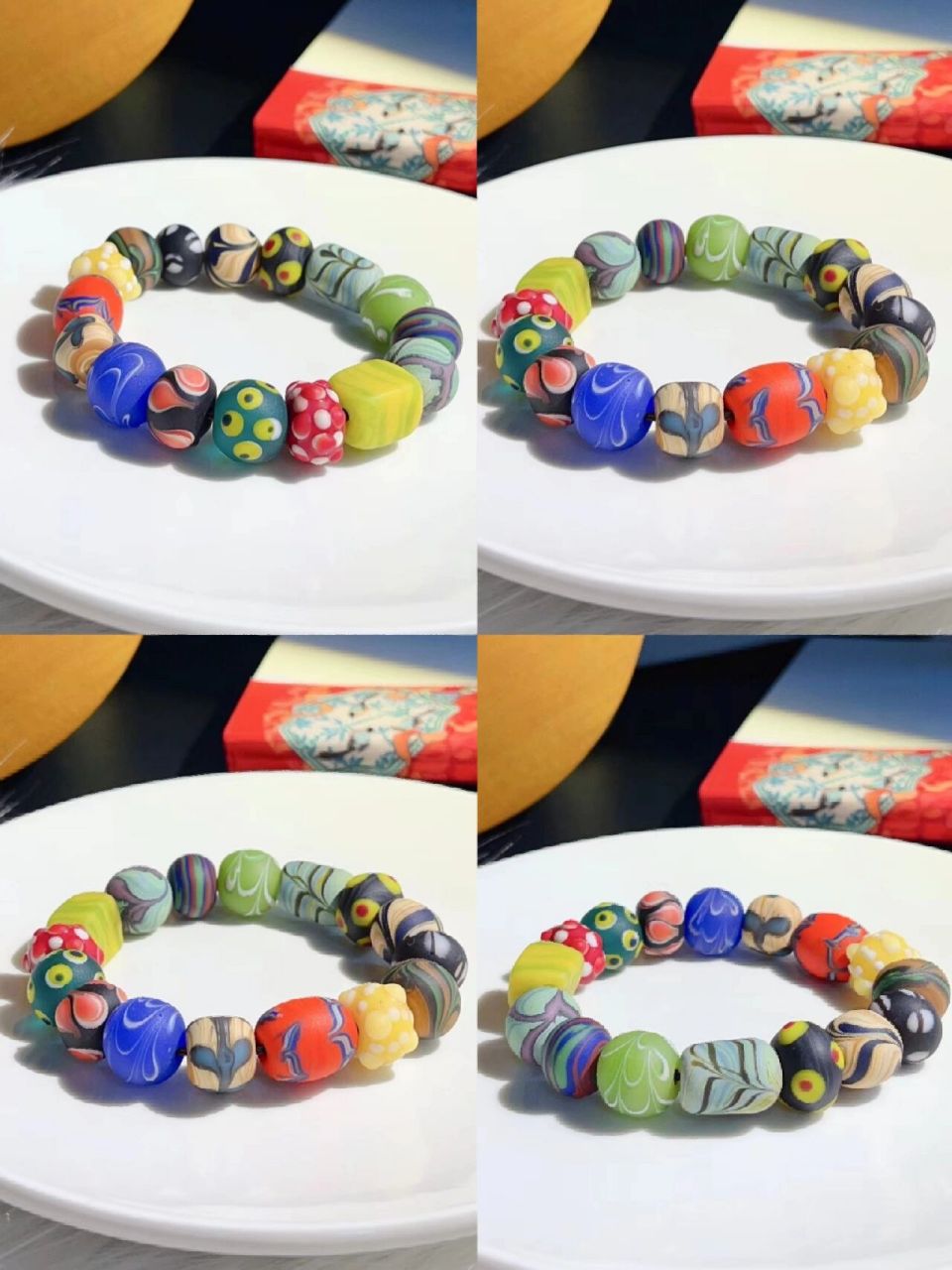 藏巴拉彩绘琉璃手串99 藏巴拉彩绘琉璃丨藏巴拉琉璃手串,尺寸大概