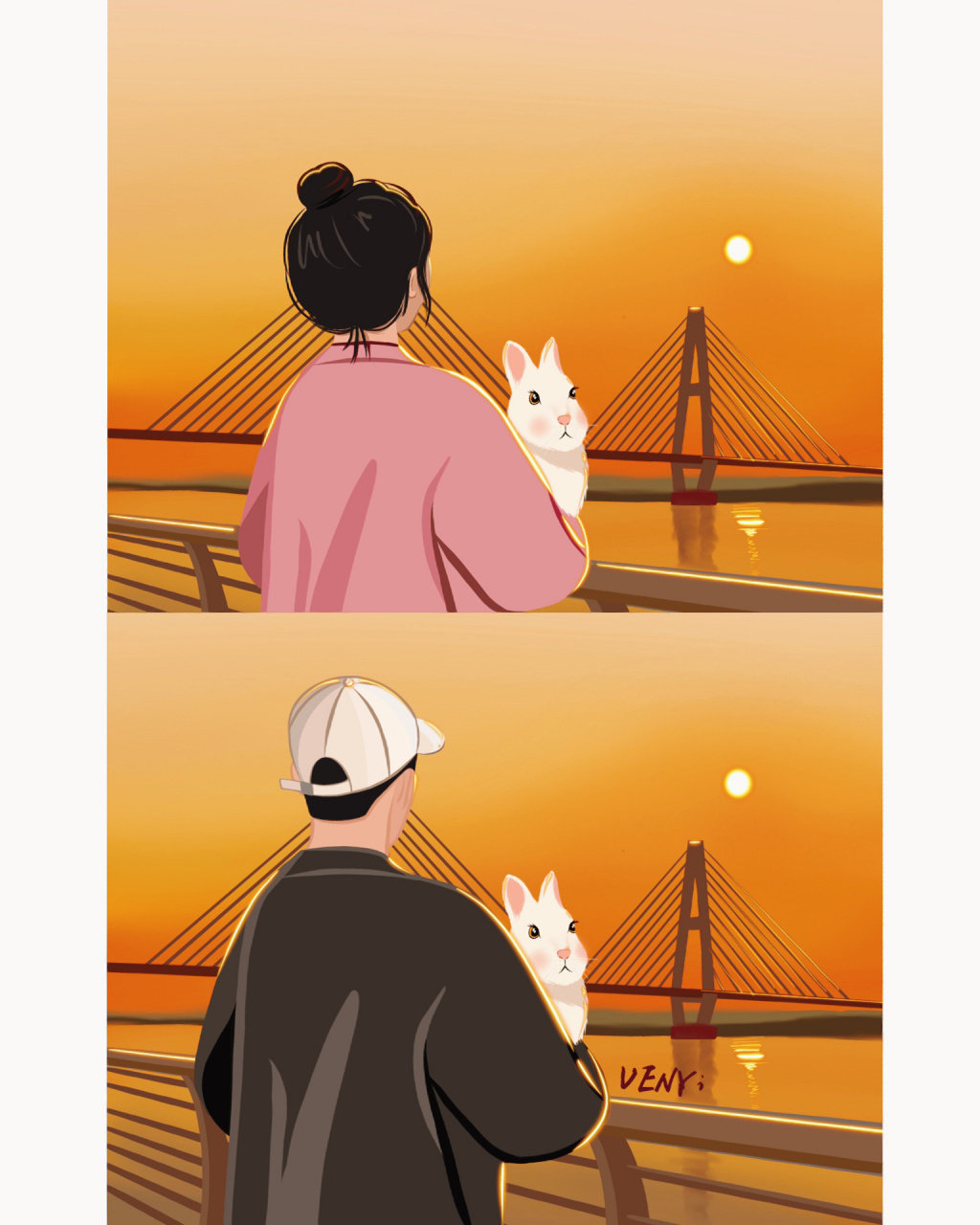 兔兔的情侣头像92 我能想到最浪漫的事～ 就是在兔年和男朋友一起用