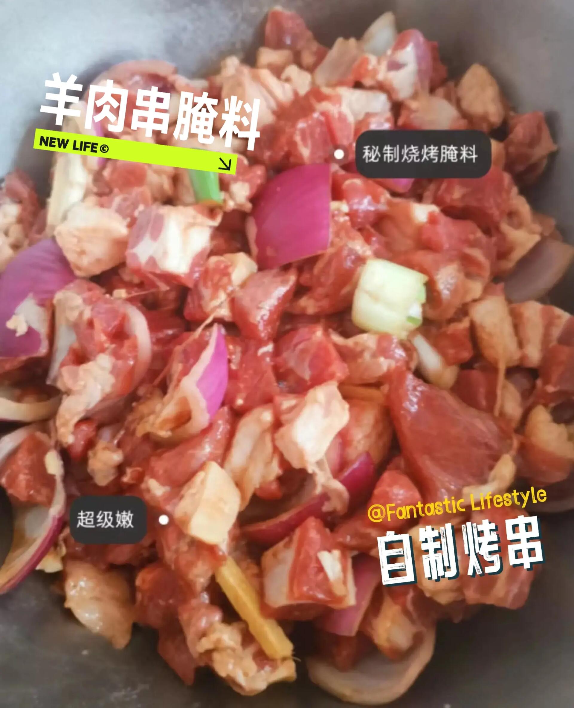 夏天快乐源泉秘制烧烤腌料烤羊肉串又香又嫩