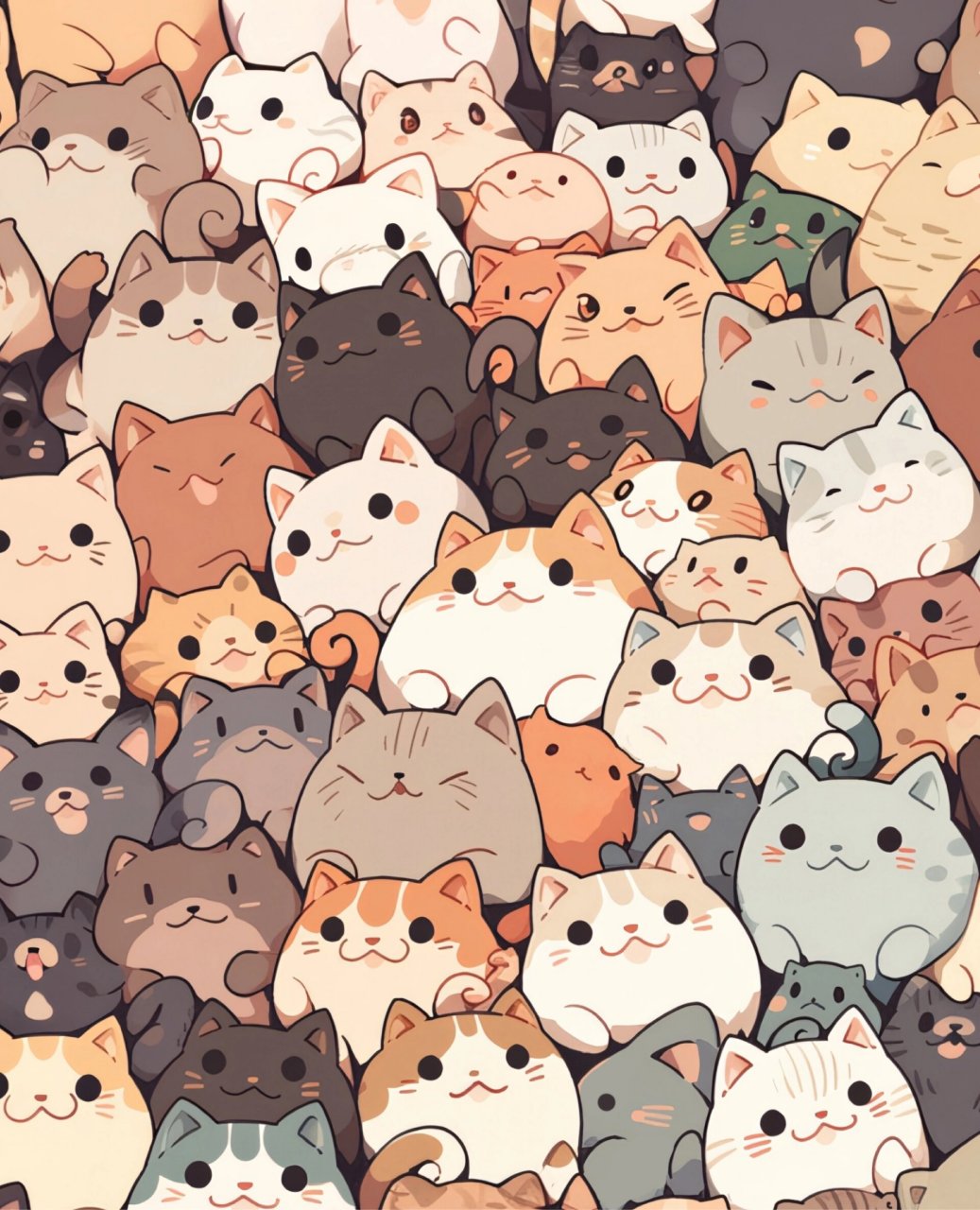 壁纸头像💝猫咪叠叠乐 请查收你的哈基米 谁会拒绝爱挤在一起的可爱