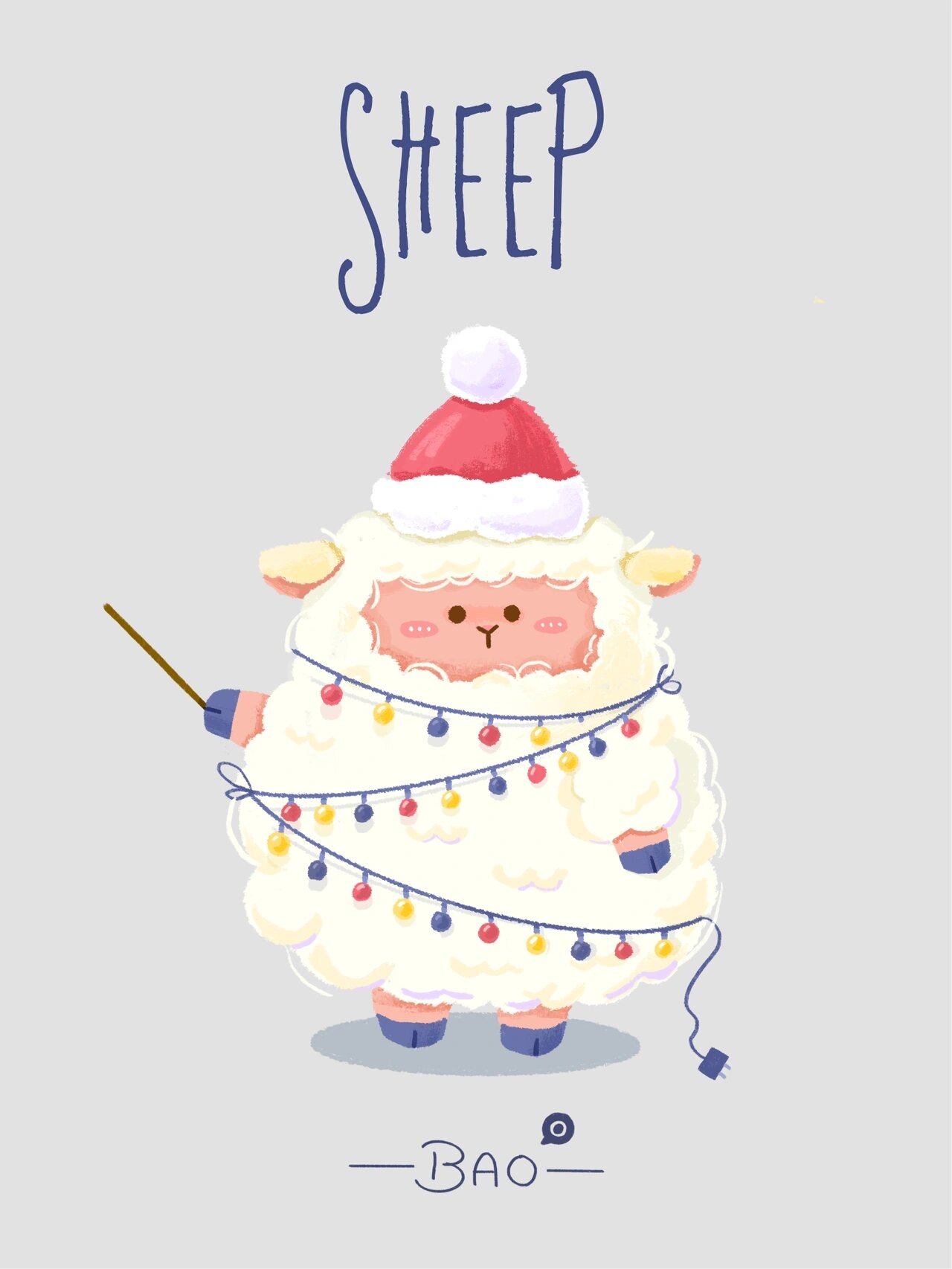 原创插画十二生肖羊