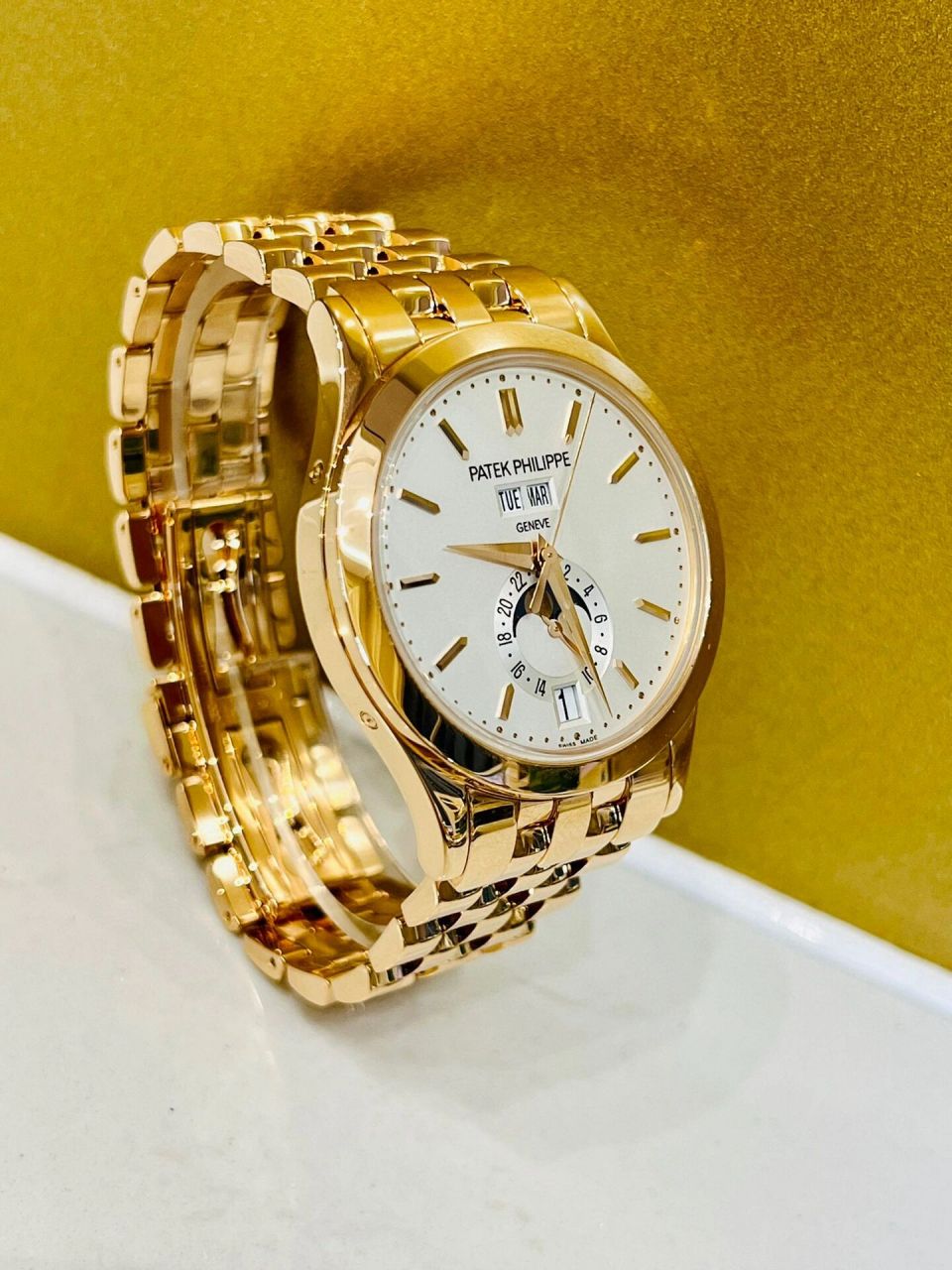 百达翡丽5396全金带 百达翡丽复杂功能计时系列 型号5396/1r-010 白色