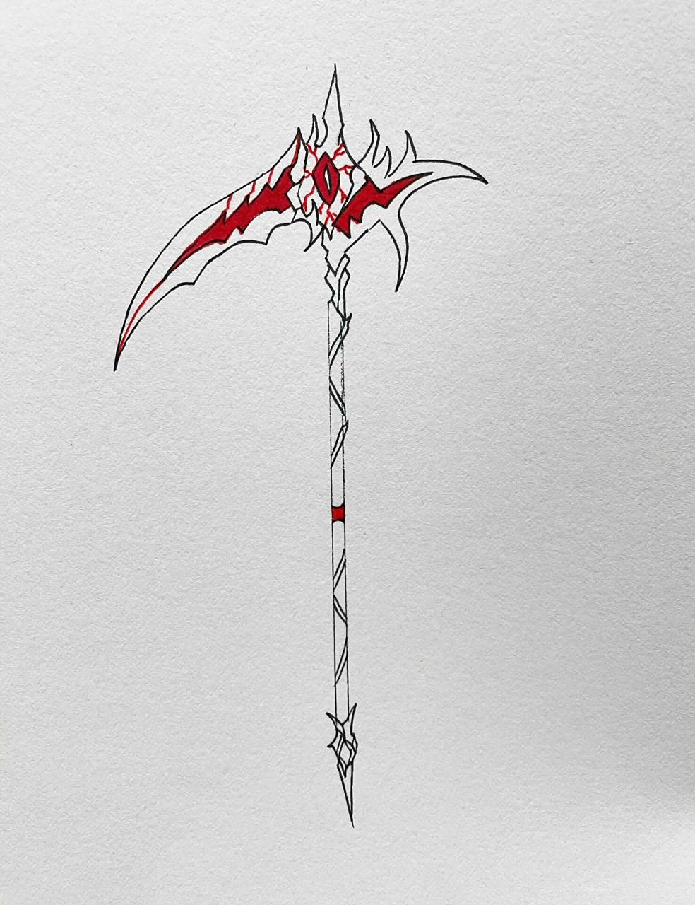 血元素暗元素镰刀绘画过程