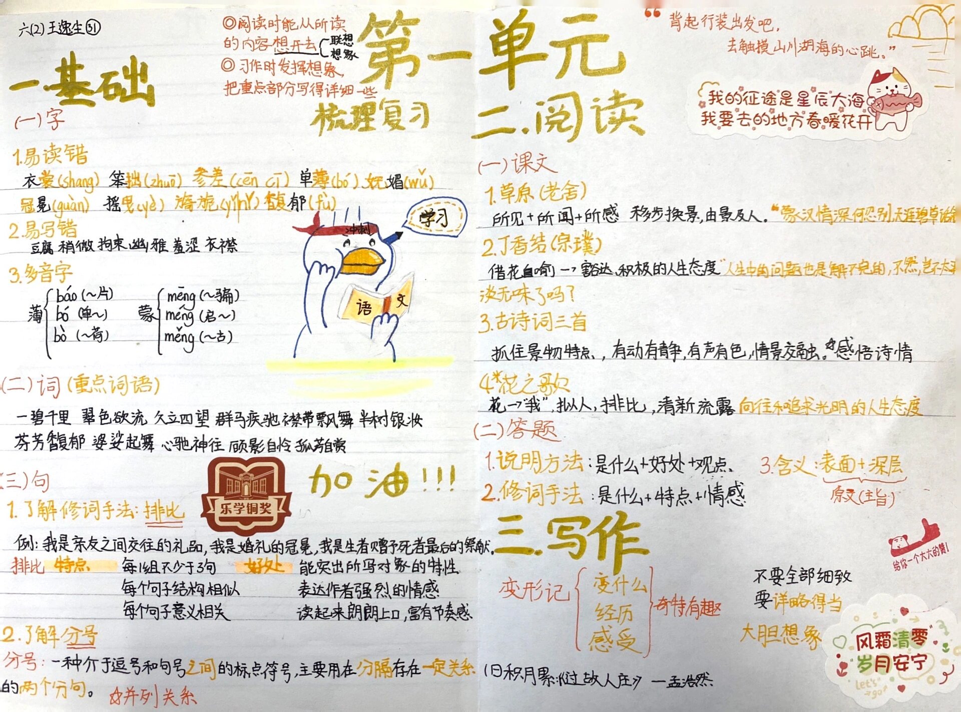 知识清单|六上语文一单元梳理94