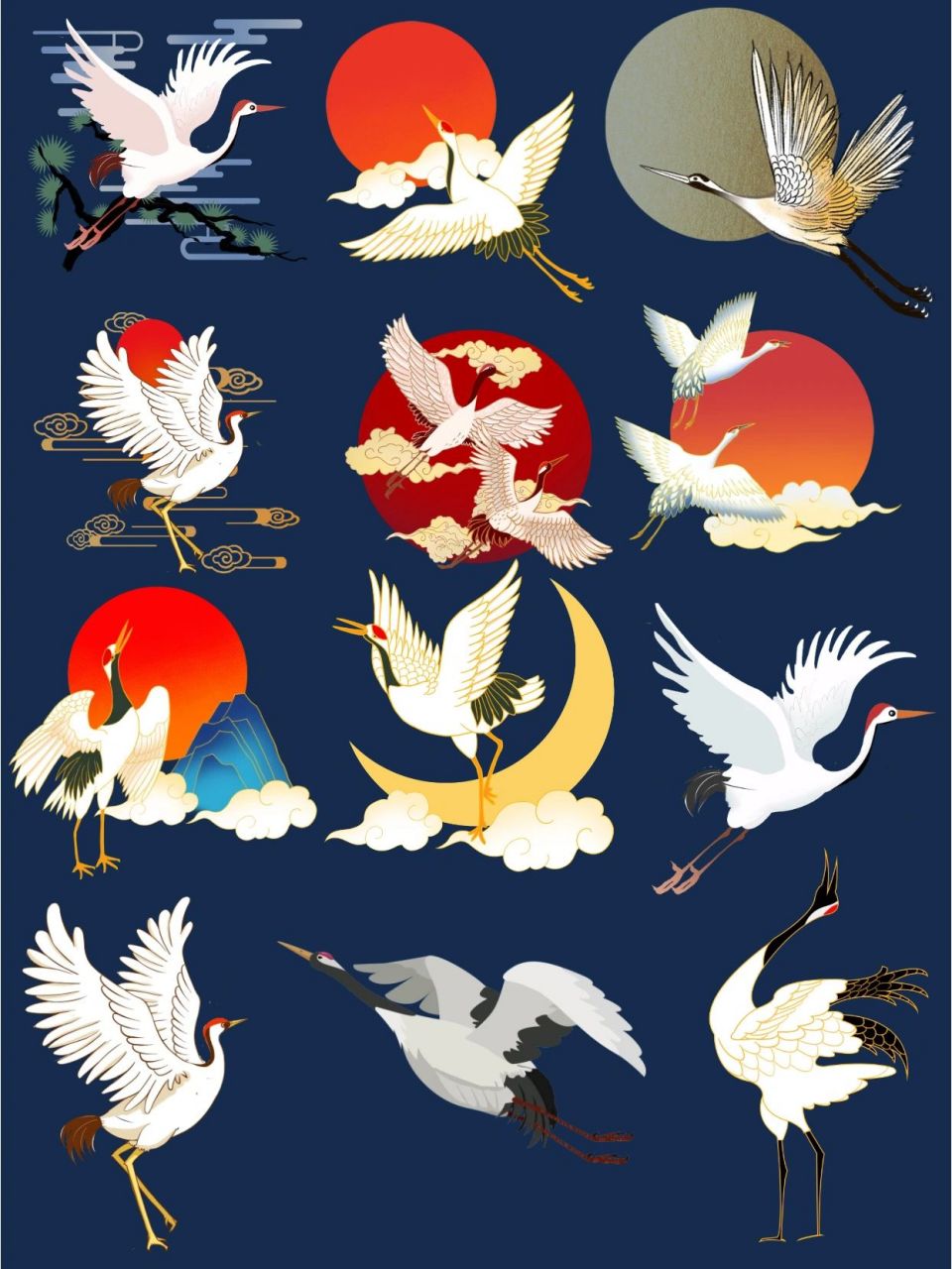 仙鹤 免抠素材 这组仙鹤素材必须得码起来 	 仙鹤,就是丹顶鹤,生活在