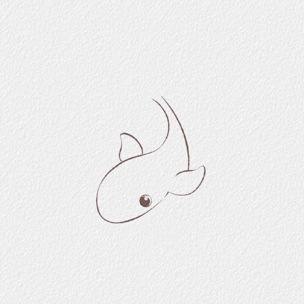 简笔画附过程 | 治愈系绘画 | 鲸鱼 奇幻的海洋生物,海底世界的鲸鱼