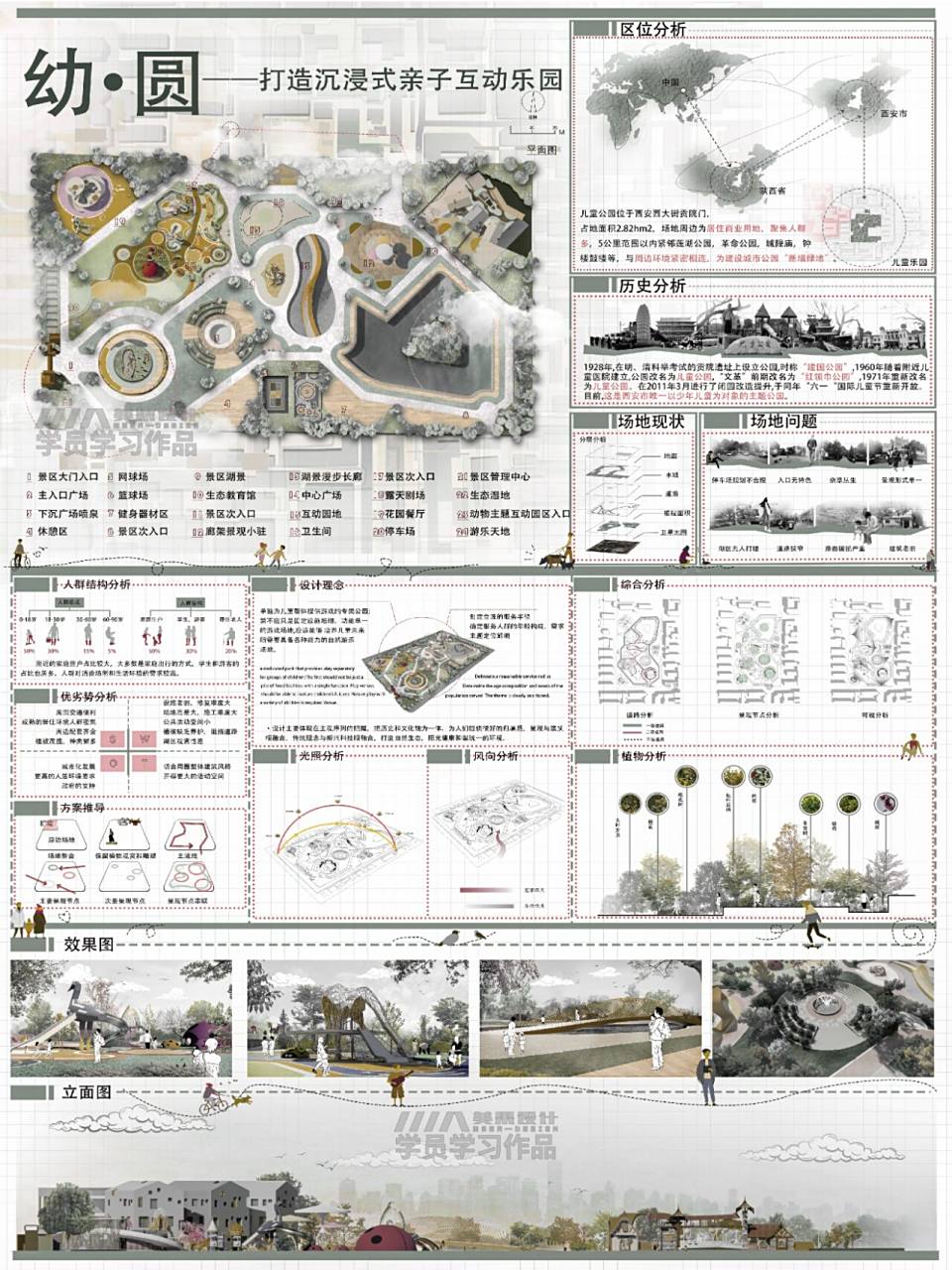 环境艺术设计 | 景观毕设排版展板作品展示 作者:芳菲同学 齐齐哈尔