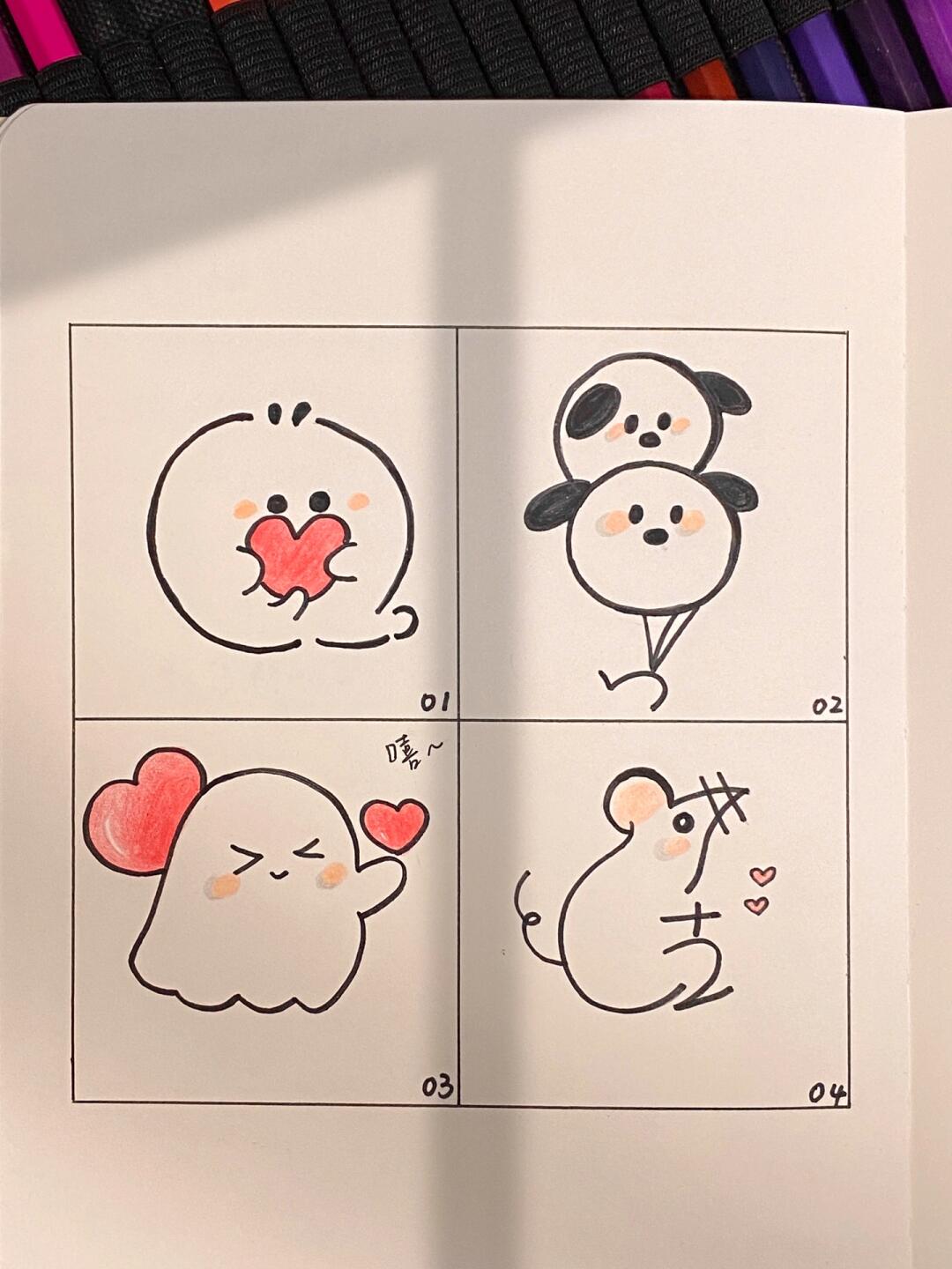 新手简笔画彩铅画