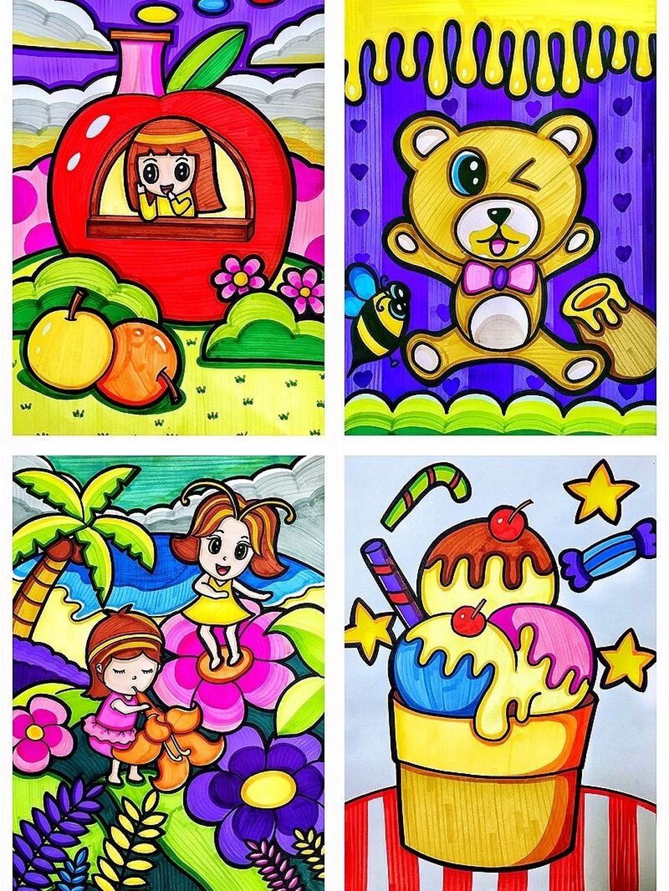 儿童画素材分享 适合大班到一年级左右的小朋友.#画画