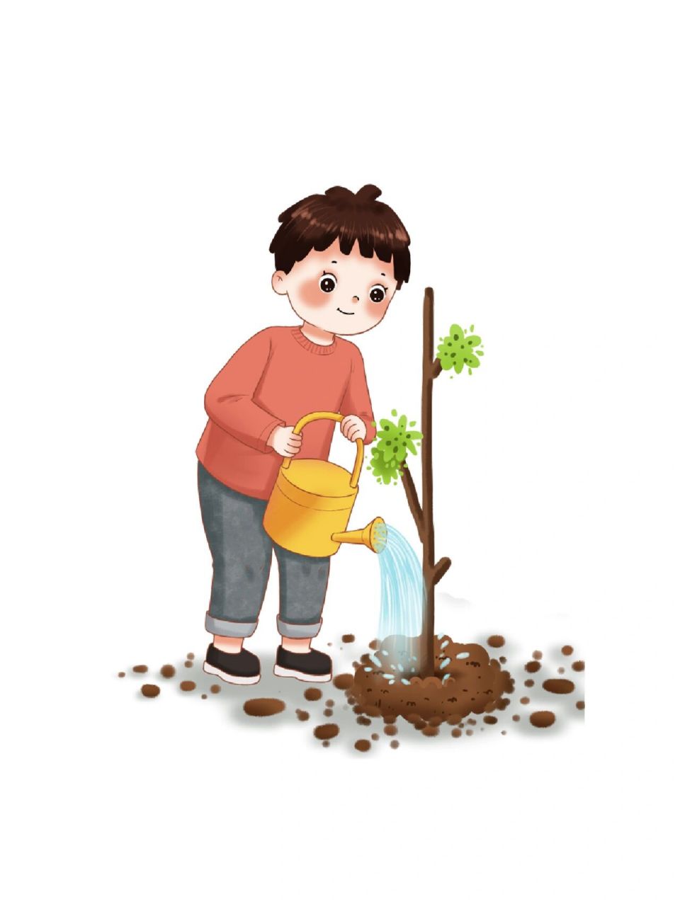 手绘人物‖植树节男孩简笔画免抠图 98989898 男孩9699