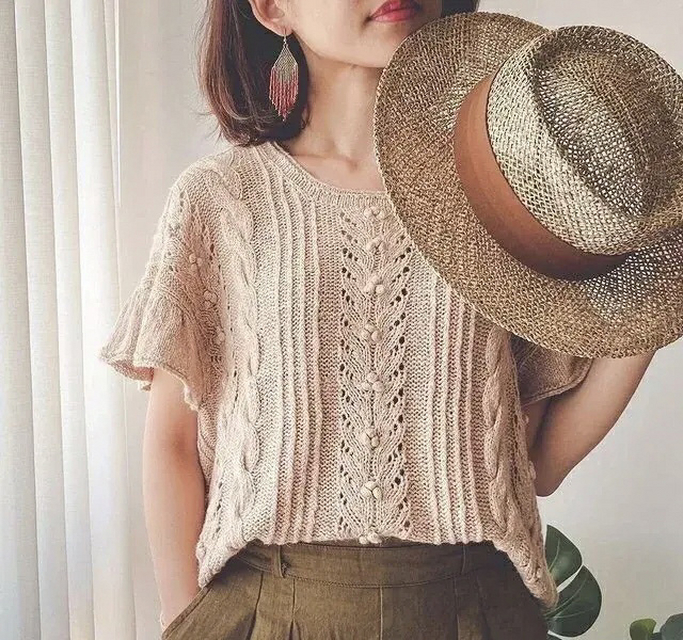 新款蕾丝小衫花样解 #手工编织毛衣