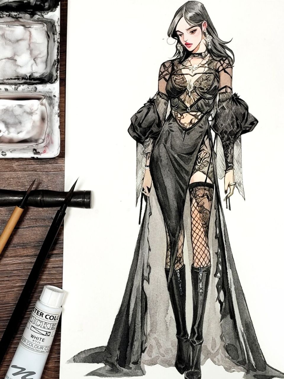 这个是手绘画还是ai71哥特城堡暗黑系水彩 好吧 是临摹的小姐姐的ai