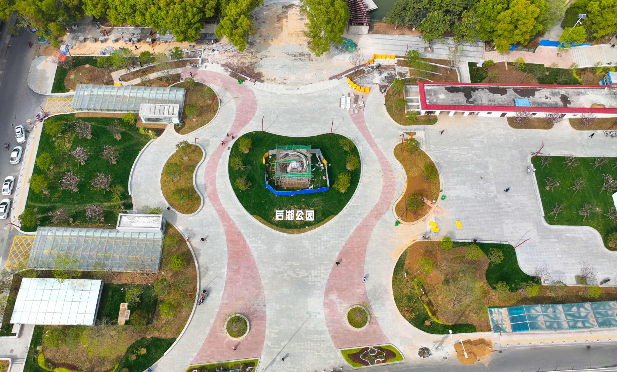 孝感城事#【后湖公园绿化改造即将竣工】3月26日,孝感城区后湖公园