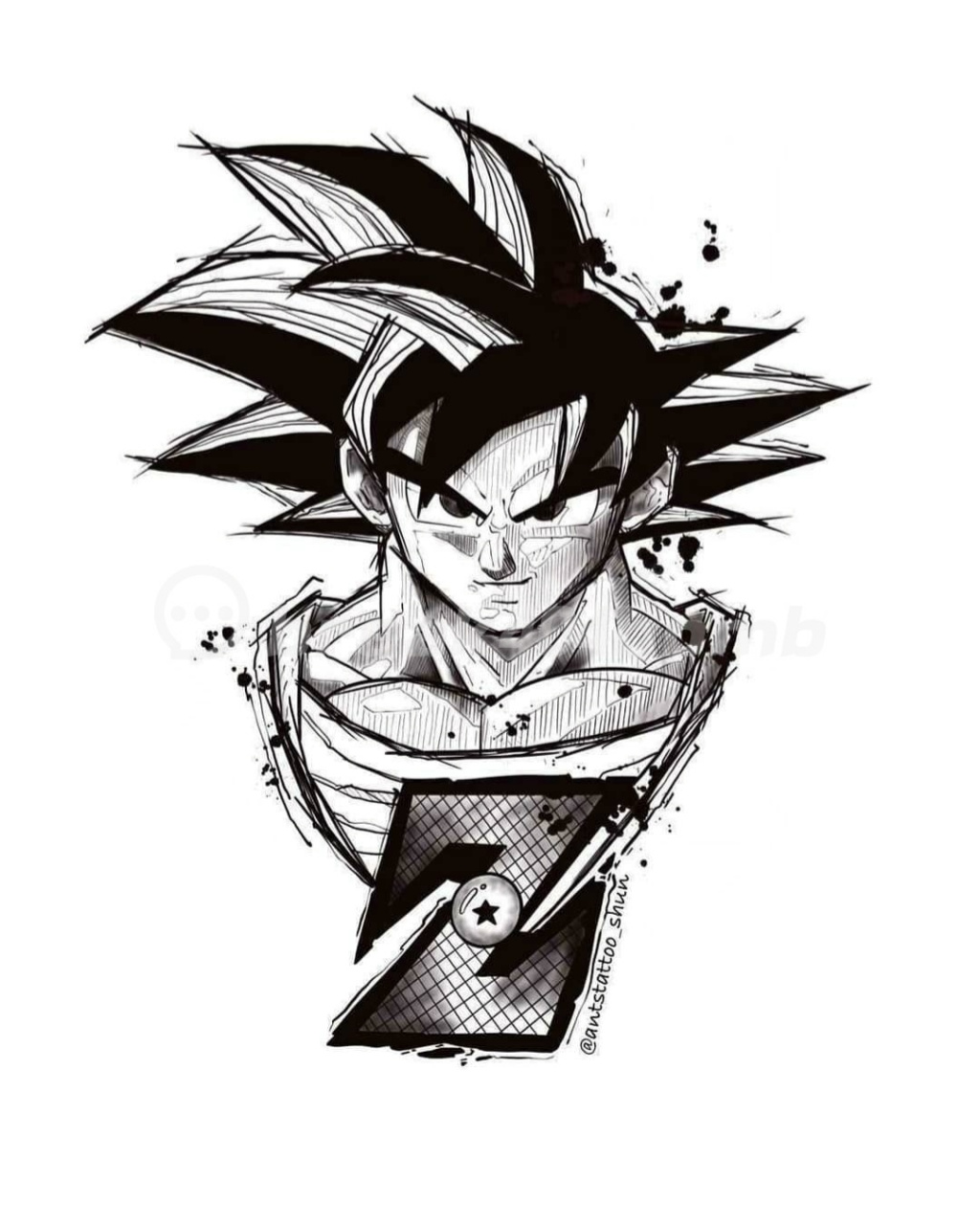 七龙珠悟空 贝吉塔纹身手稿丨悟天纹身 七龙珠纹身 单针纹身 #纹身