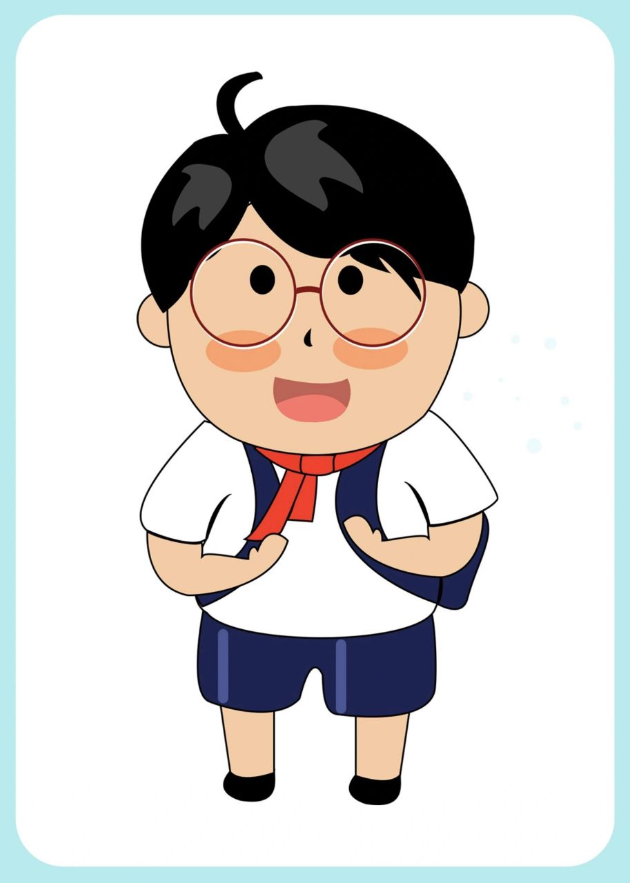 开学季卡通人物简笔画|学生免抠素材 再有10天就开学了 小朋友们有没