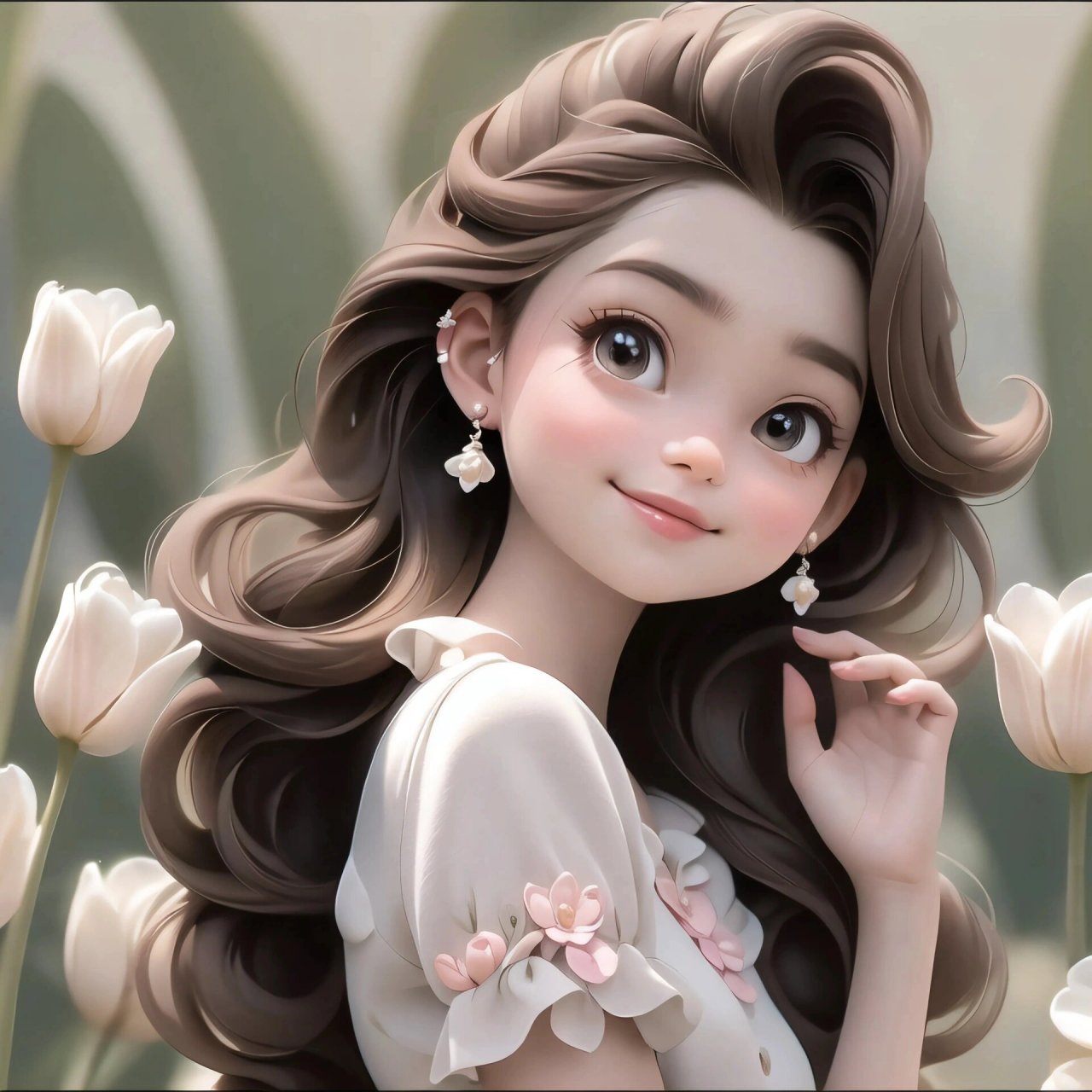 女生头像,郁金香花海,迪士尼公主头像93