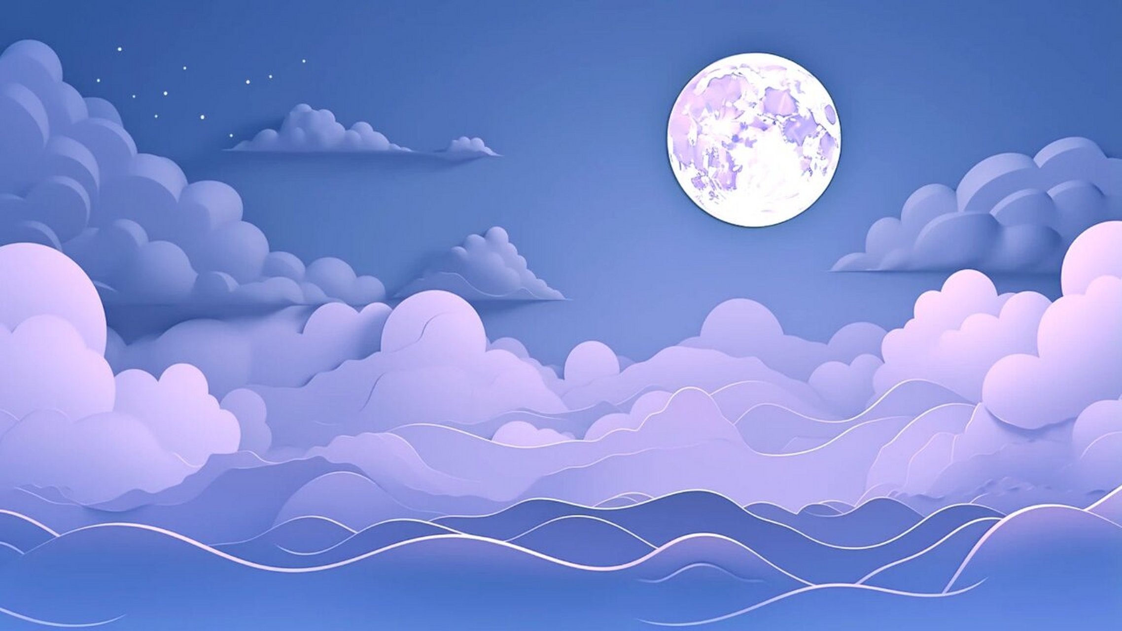 剪纸风の中秋明月夜·横版蓝色背景底图素材 (,,116611)17゛