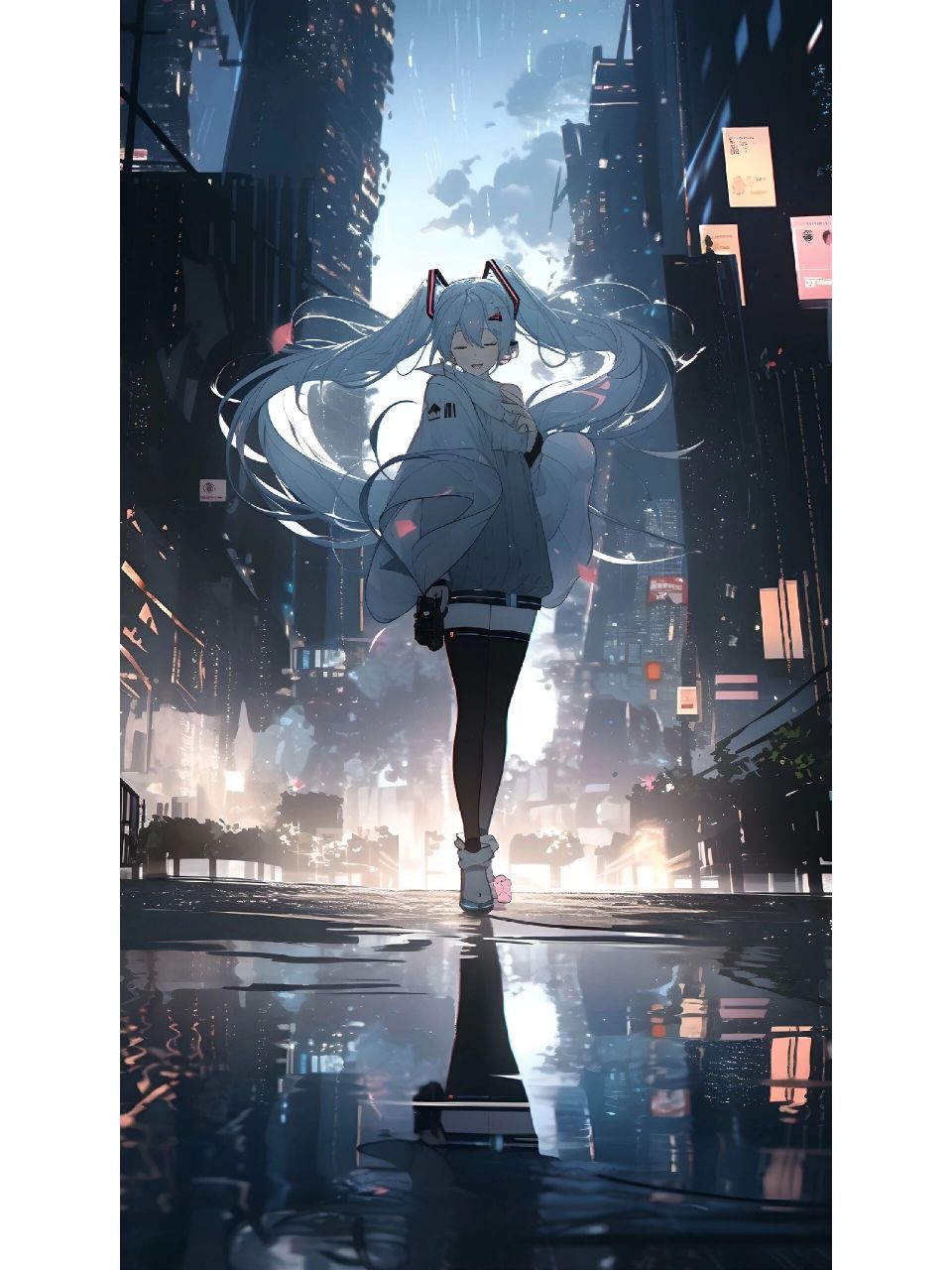 初音未来·全屏壁纸 画了好久才画出来的