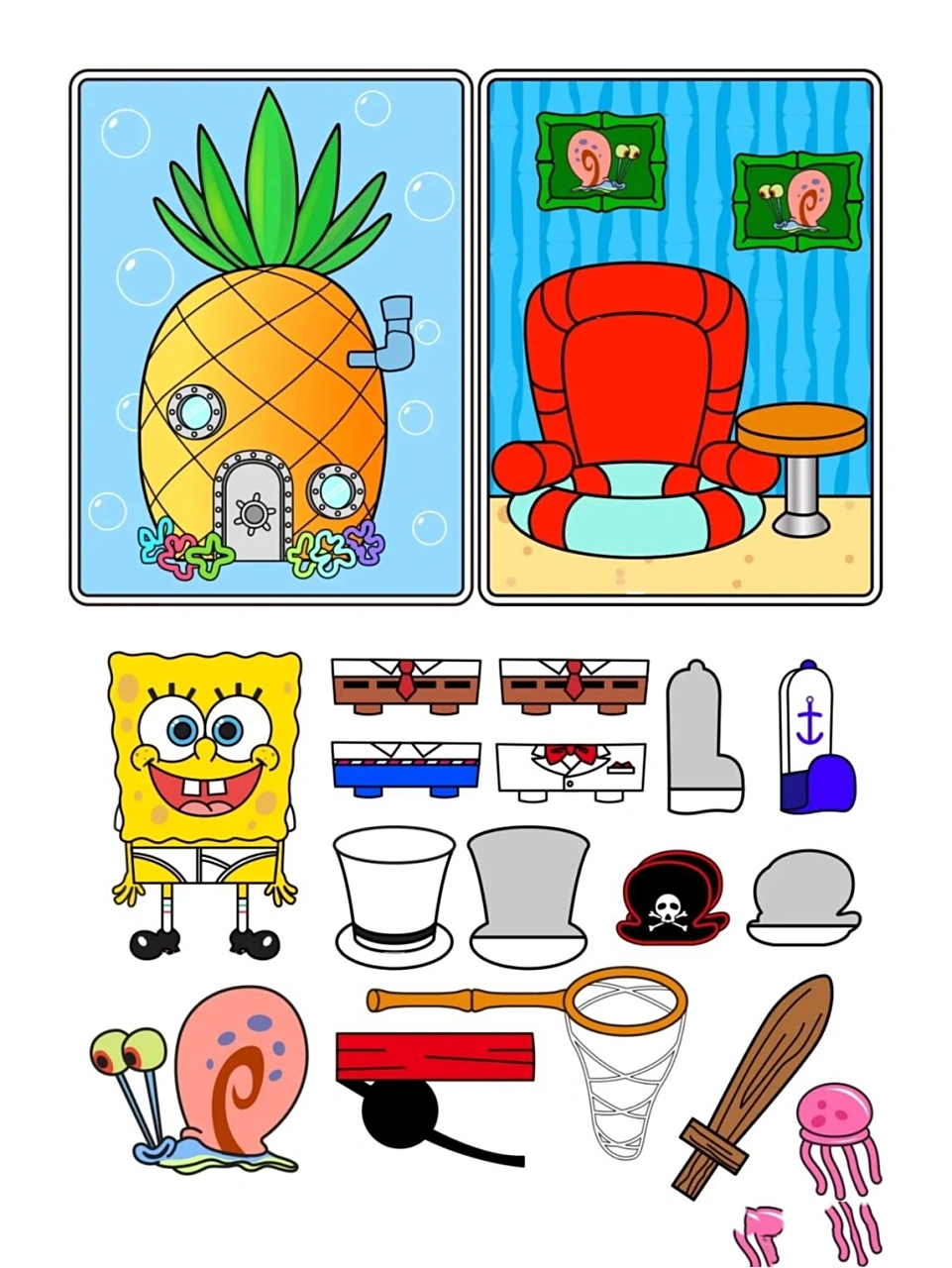 海绵宝宝安静书素材