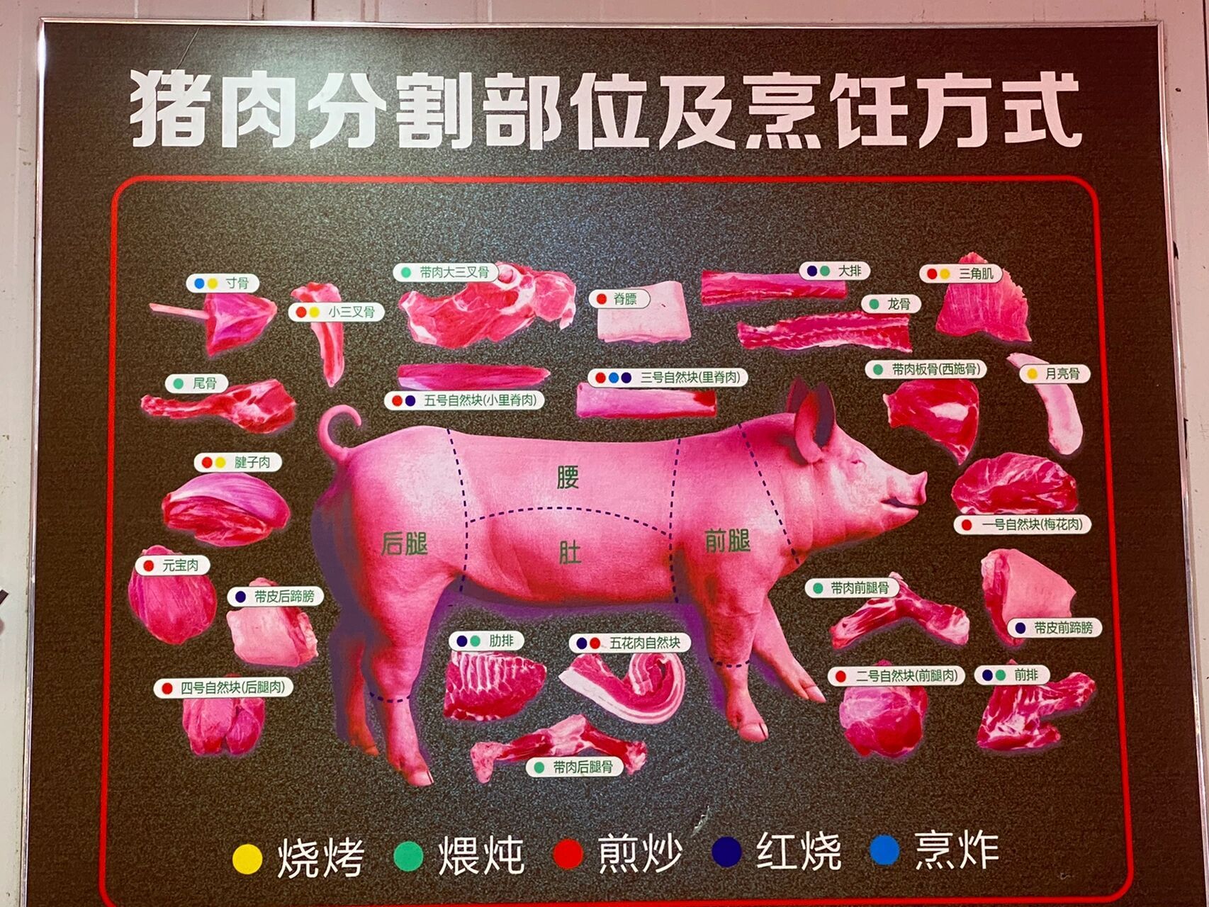 生猪肉分割图解大全图片