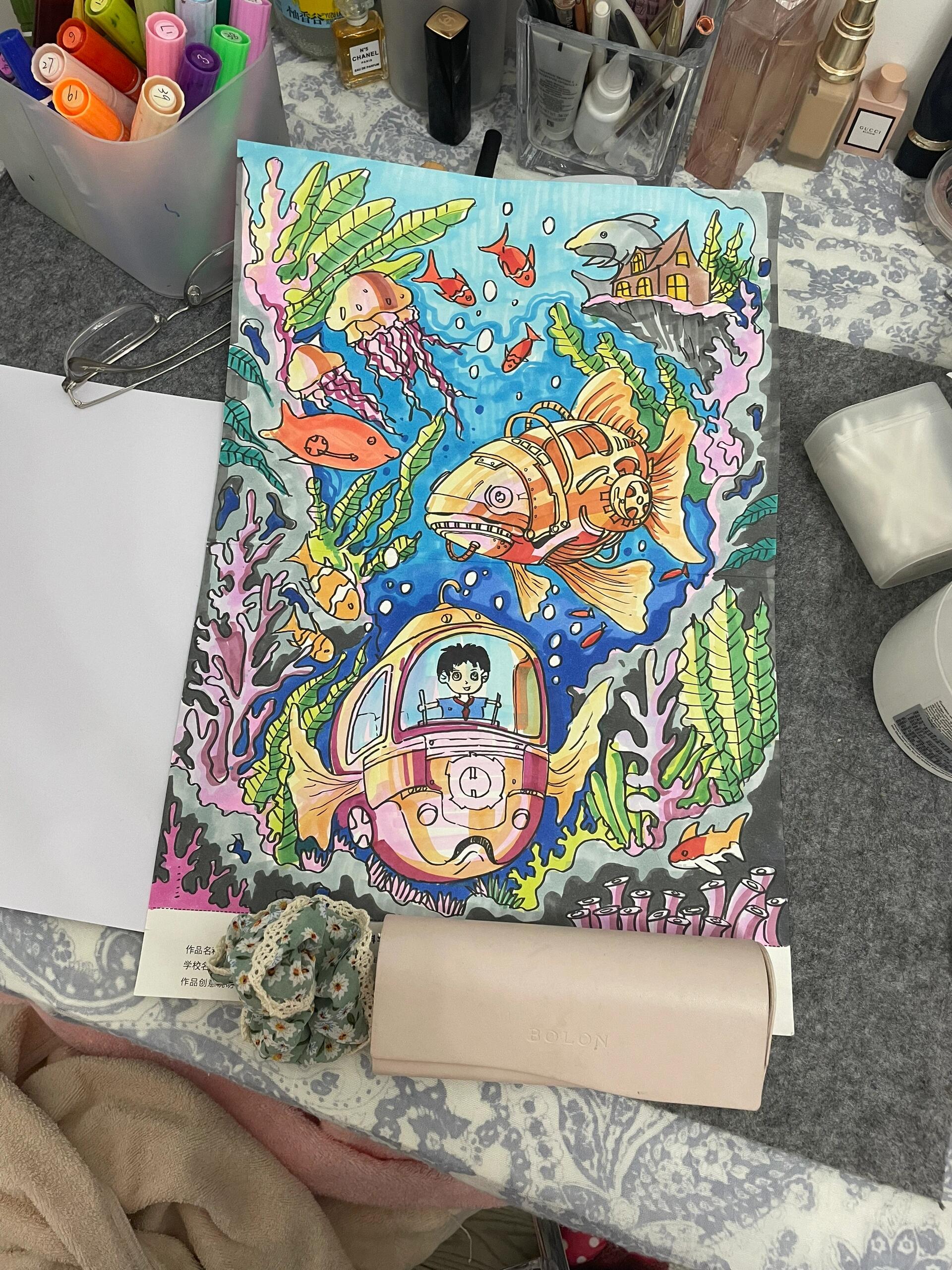 海底世界 科幻海洋 机械鱼 未来海洋 主题画