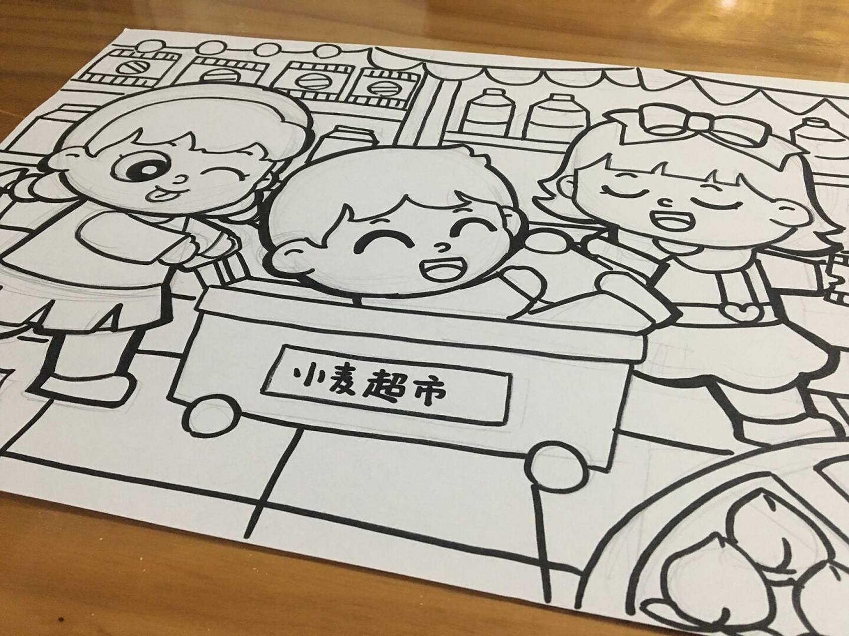 商场 很多题目都是可以举一反三的哈 幼师考编|幼师编制|儿童画|简笔
