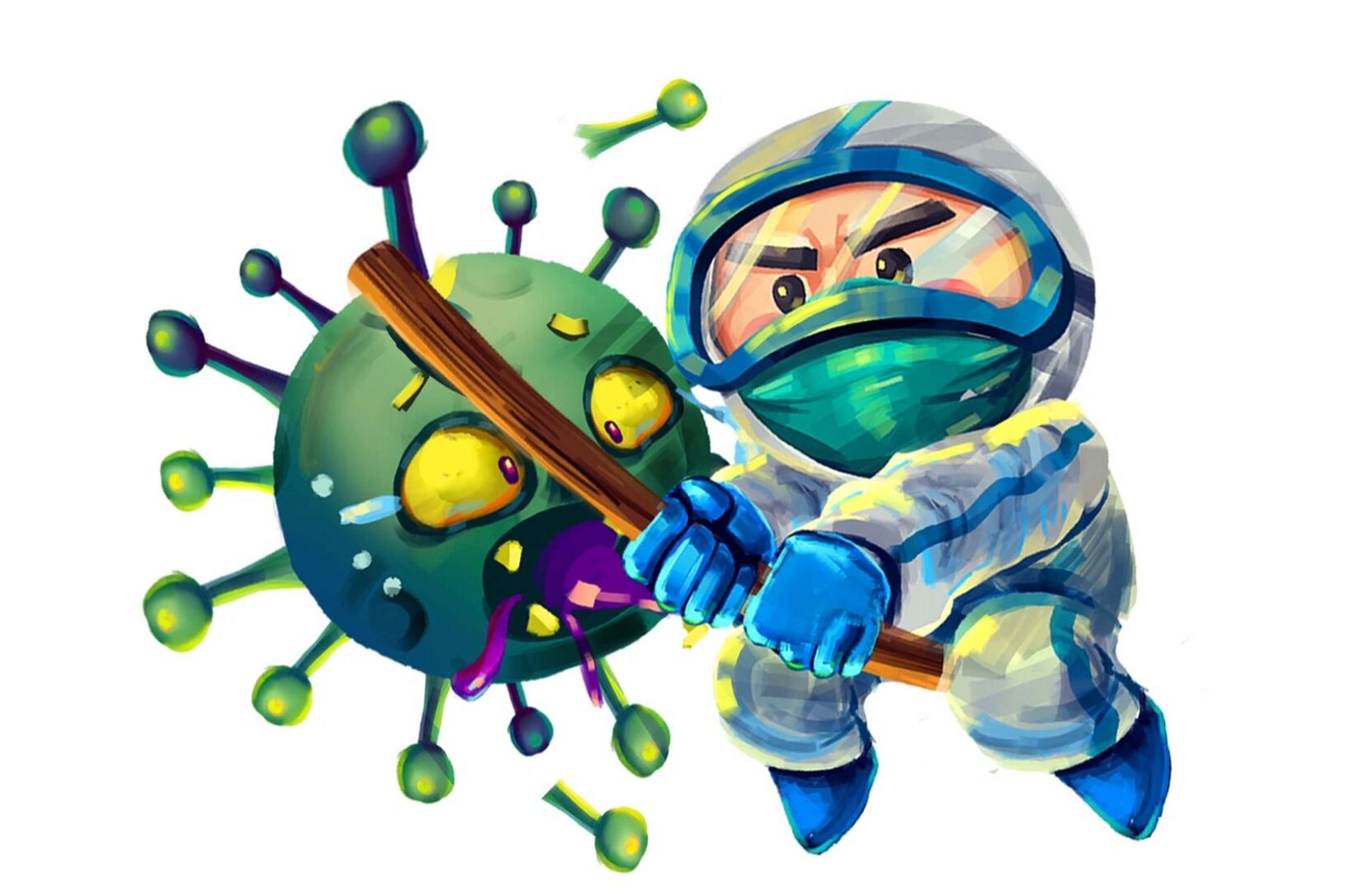 插画|与病毒搏斗的大白 致敬所有一线奋斗的医护人员和所有的工作人员