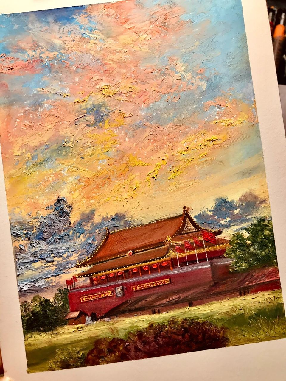 油画棒|暖阳下天安门 我和我的🇨🇳 迎国庆 祖国快乐 十一快乐 我