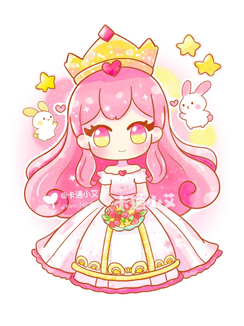 十二星座星空公主 原创星座设计公主简笔画 超可爱的卡通十二星座星空