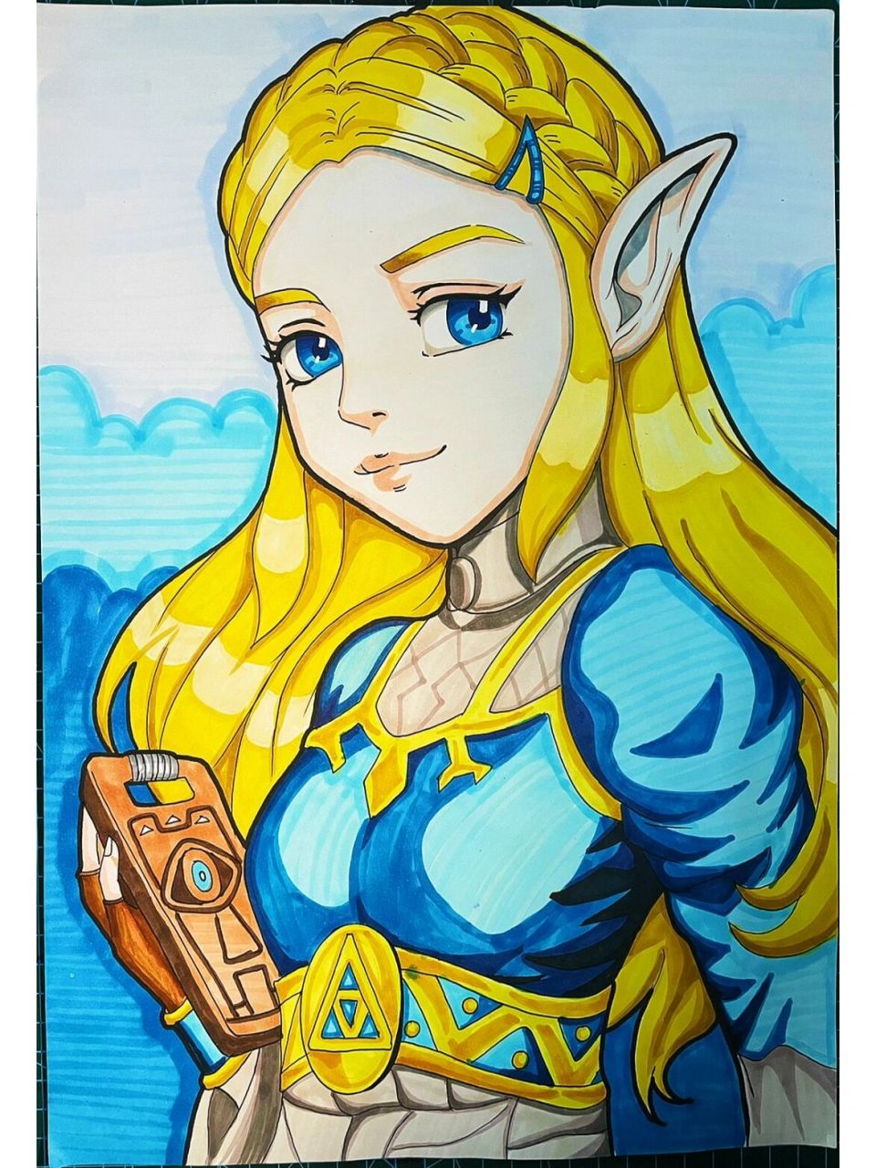 马克笔动漫塞尔达公主 马克笔动漫人物,塞尔达公主,高级动漫,半身动漫