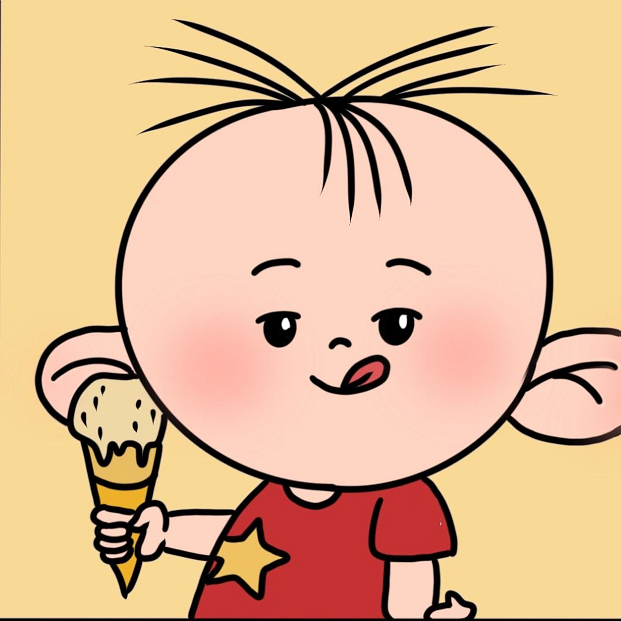 大耳朵图图四宫格简笔画|(附线稿) "我叫胡图图,今年三岁,我的爸爸叫