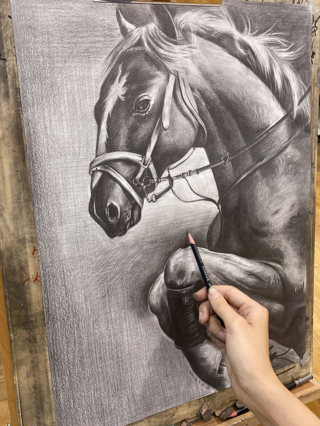 素描骏马
