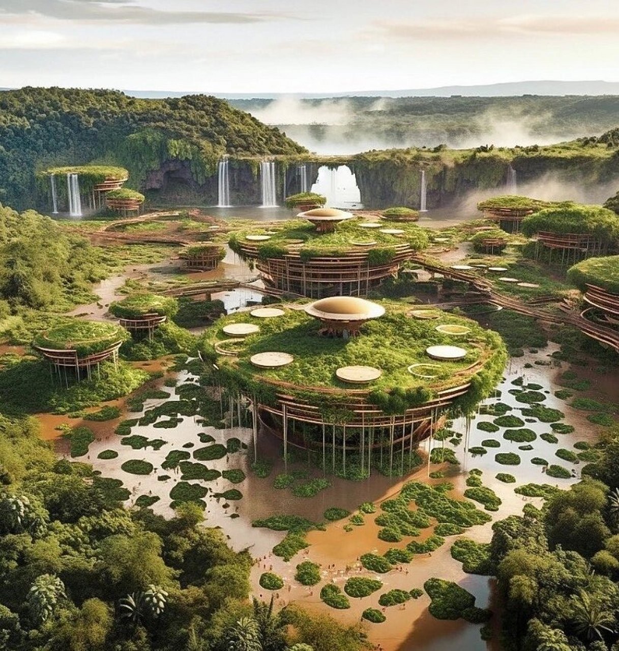 ai眼中的未来生态人居环境 在ai眼中,未来的生态建筑景观与室内都充满